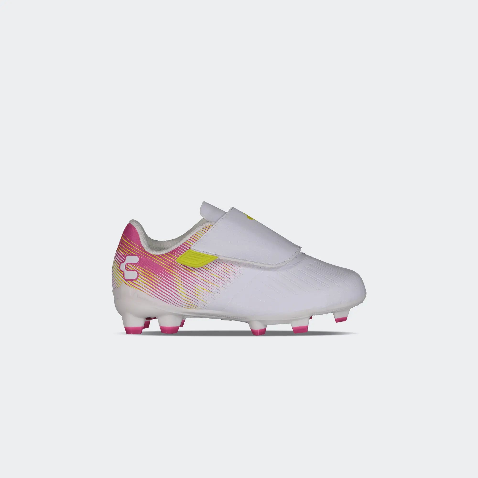 White Fuchsia Soccer Cleats for Boy Charly Grasshopper 7.0 ST YT Sport