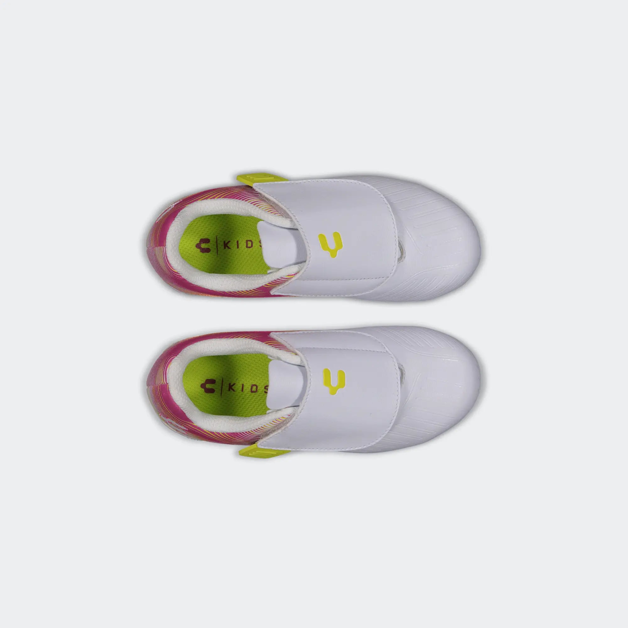 White Fuchsia Soccer Cleats for Boy Charly Grasshopper 7.0 ST YT Sport