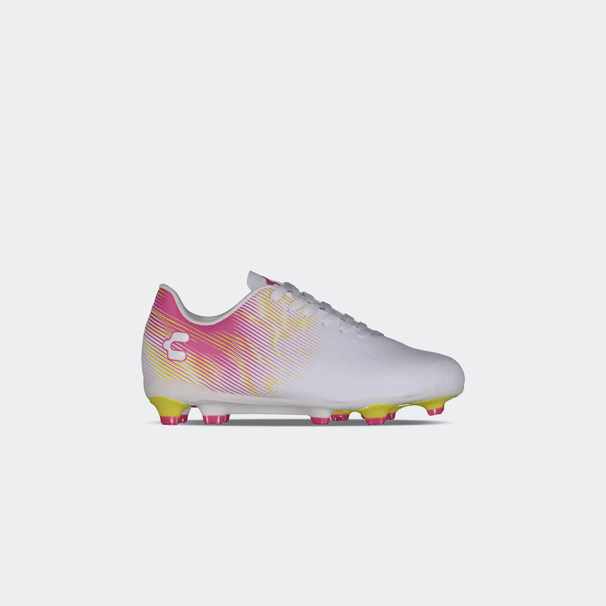 White Fuchsia Soccer Cleats for Boy Charly Grasshopper 7.0 YT Sport