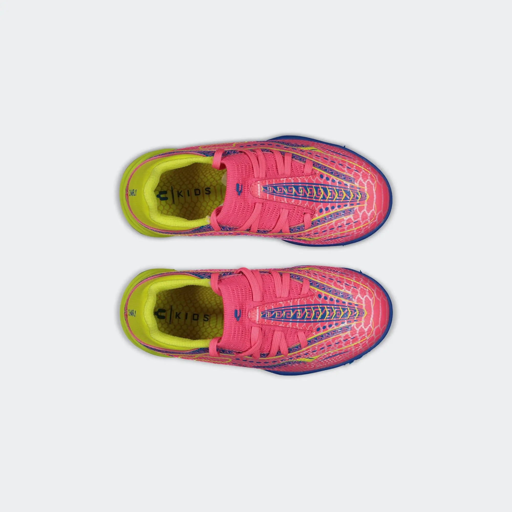 Fuchsia Yellow Leyendas Soccer Turf Shoes for Boy Charly Sport Zinetik 26 Select TF YT