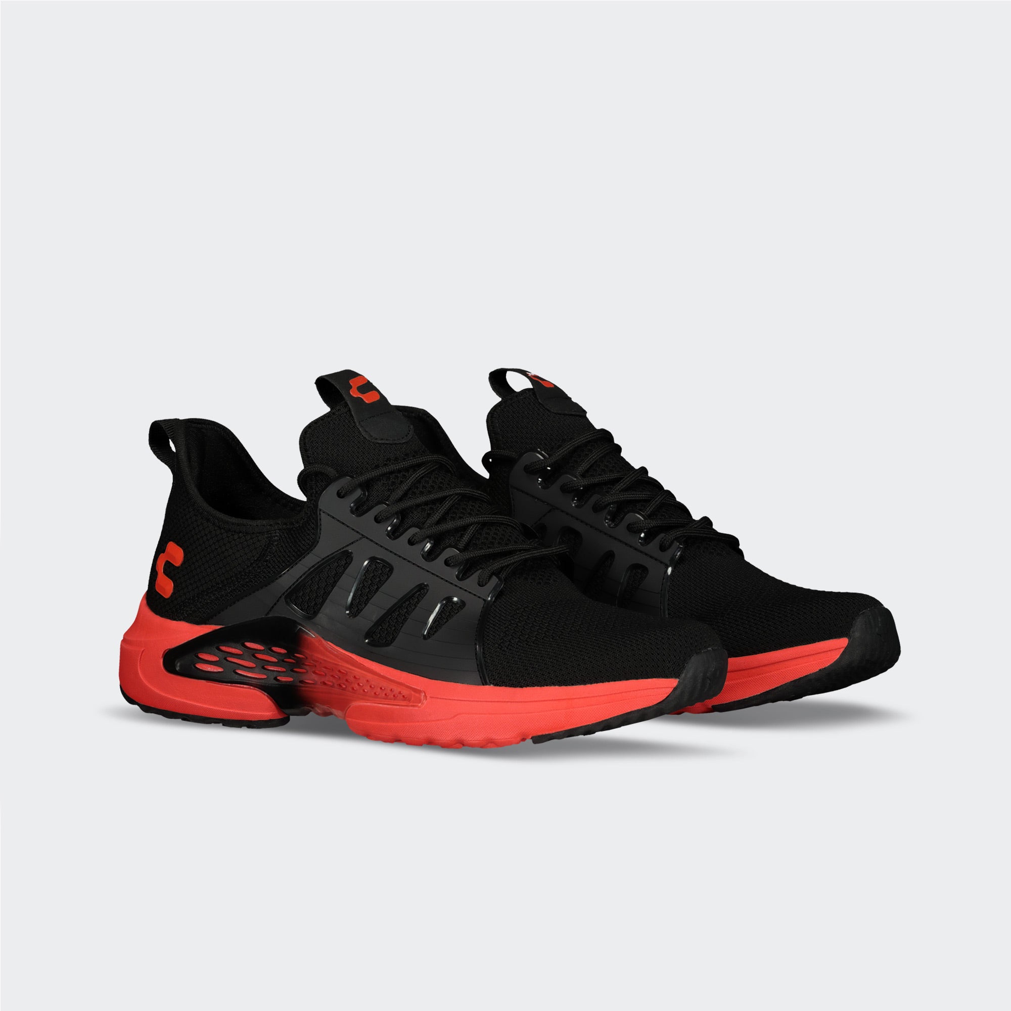 Black Red Tech Training Sport Shoes for Men Charly Abor