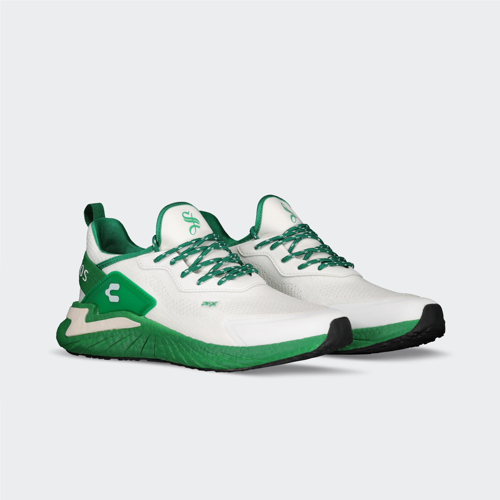 White Green Club Santos PFX Sport Running Road Shoes for Men Charly Vigorate