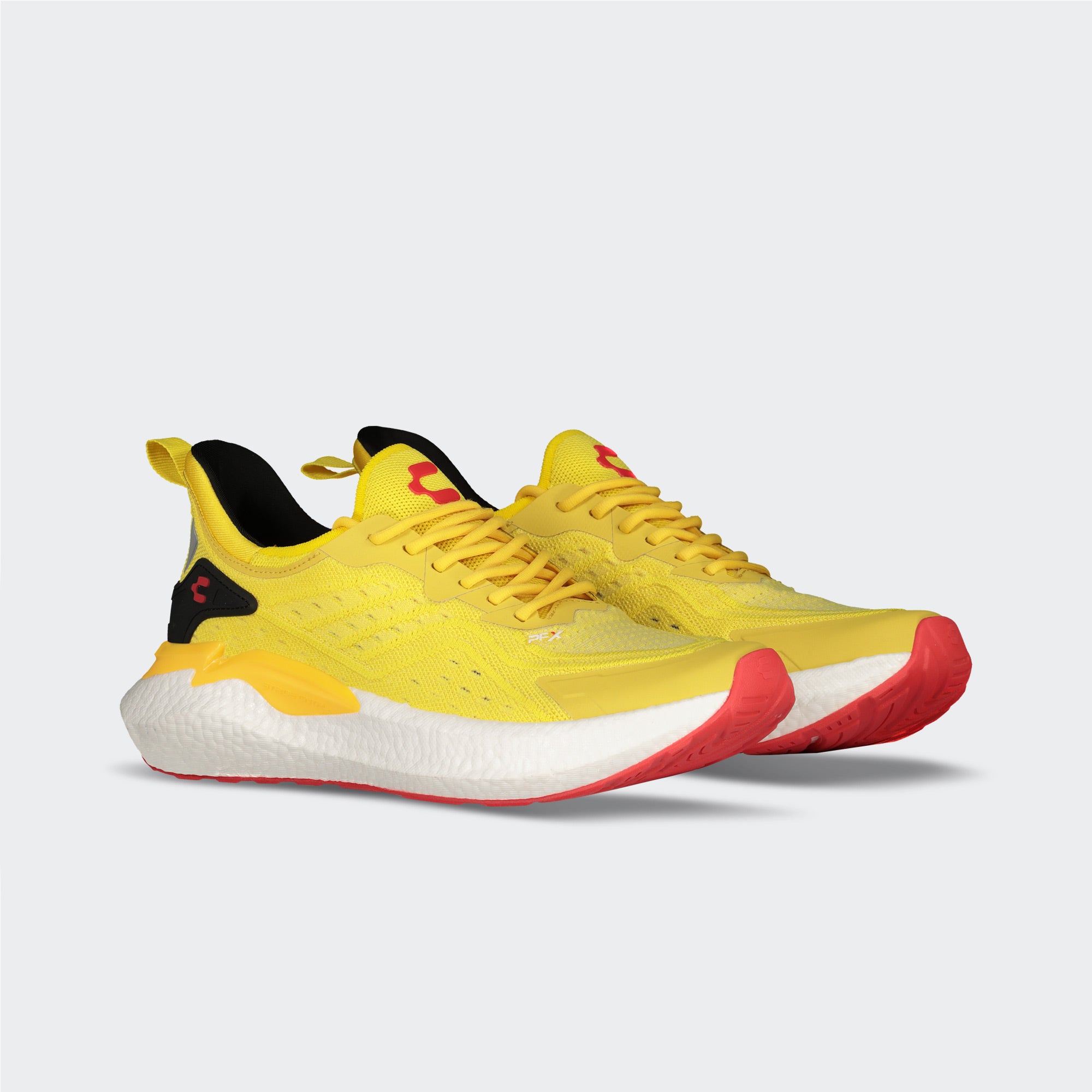 Yellow Racing Shoes Yellow White PFX Sport Running Road Shoes for Men Charly Lightning ...
