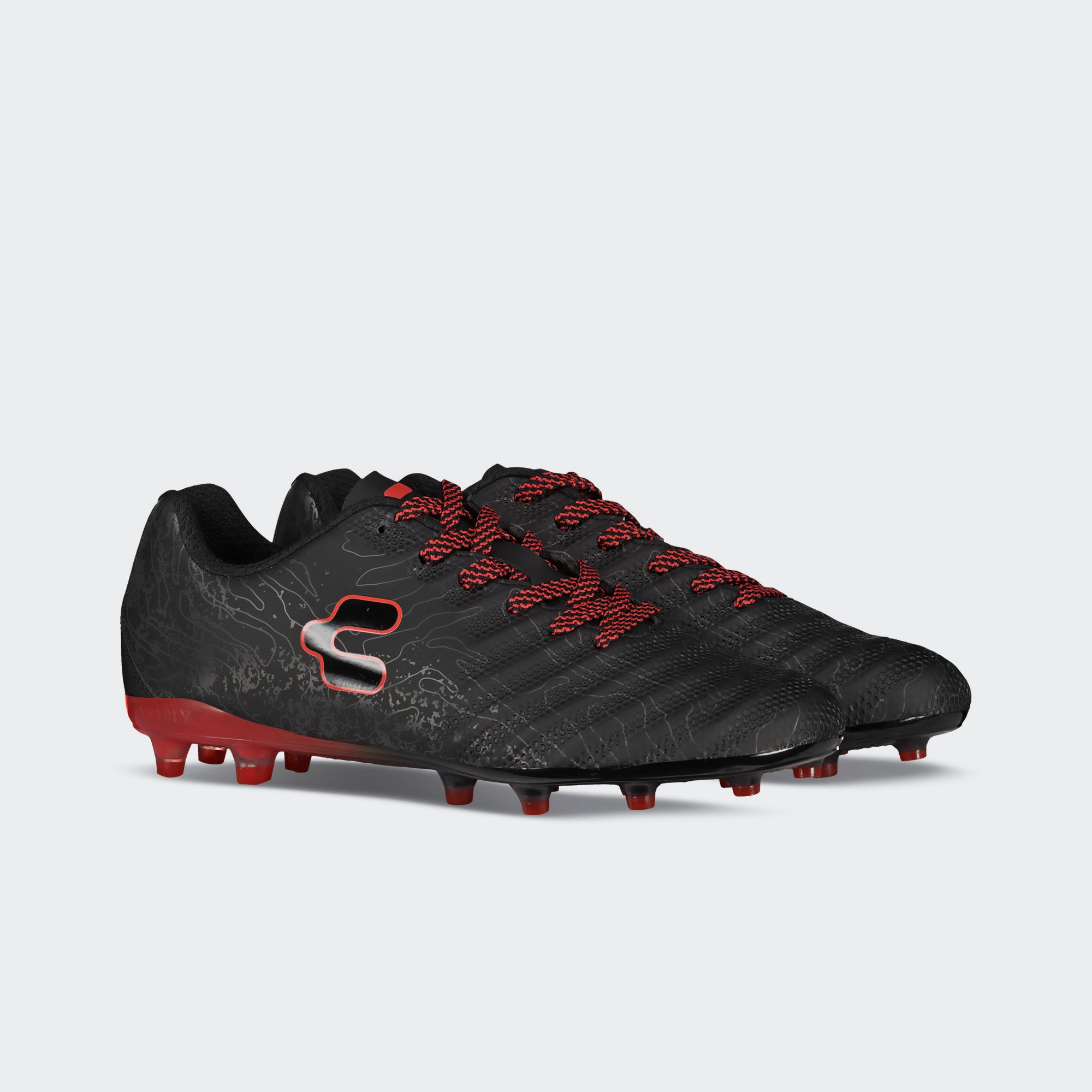 Black Red Sport Soccer Cleats for Men Charly Hotcross 2.0