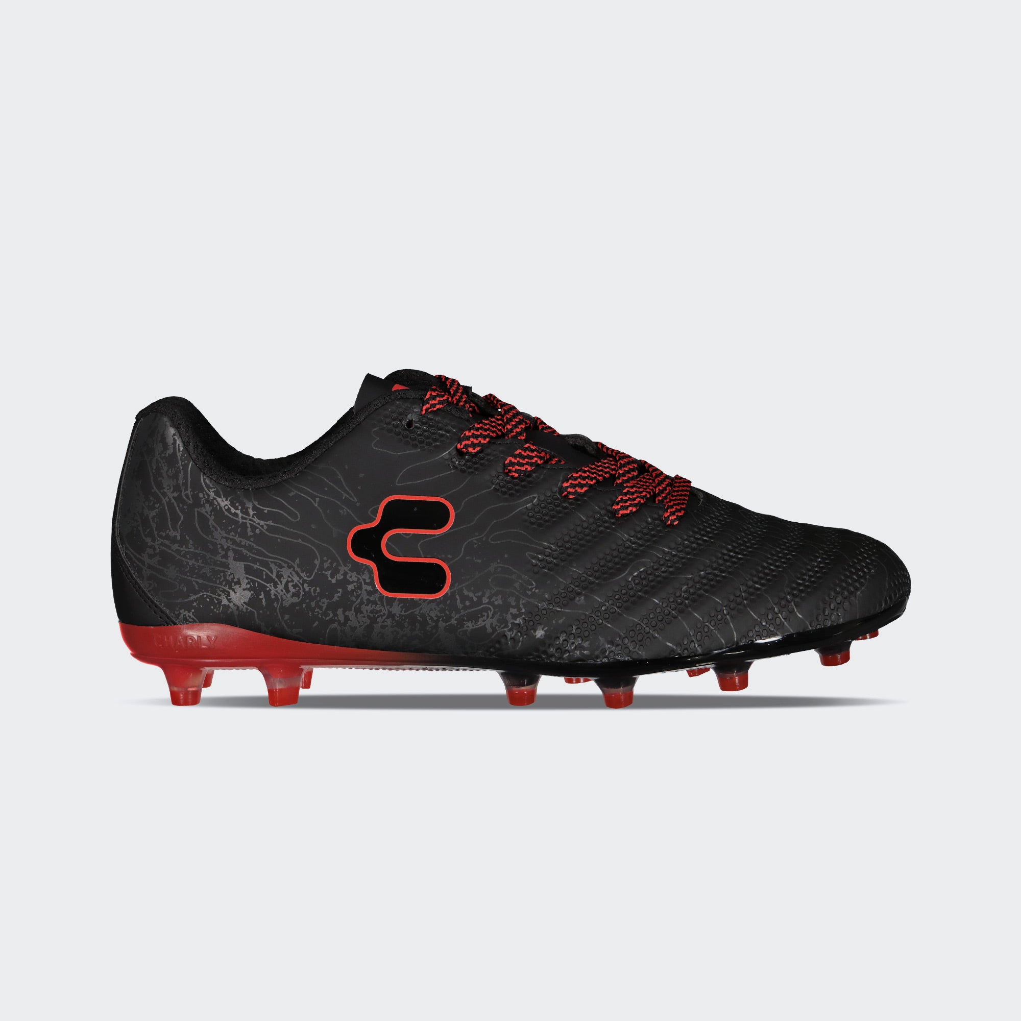 Black Red Sport Soccer Cleats for Men Charly Hotcross 2.0