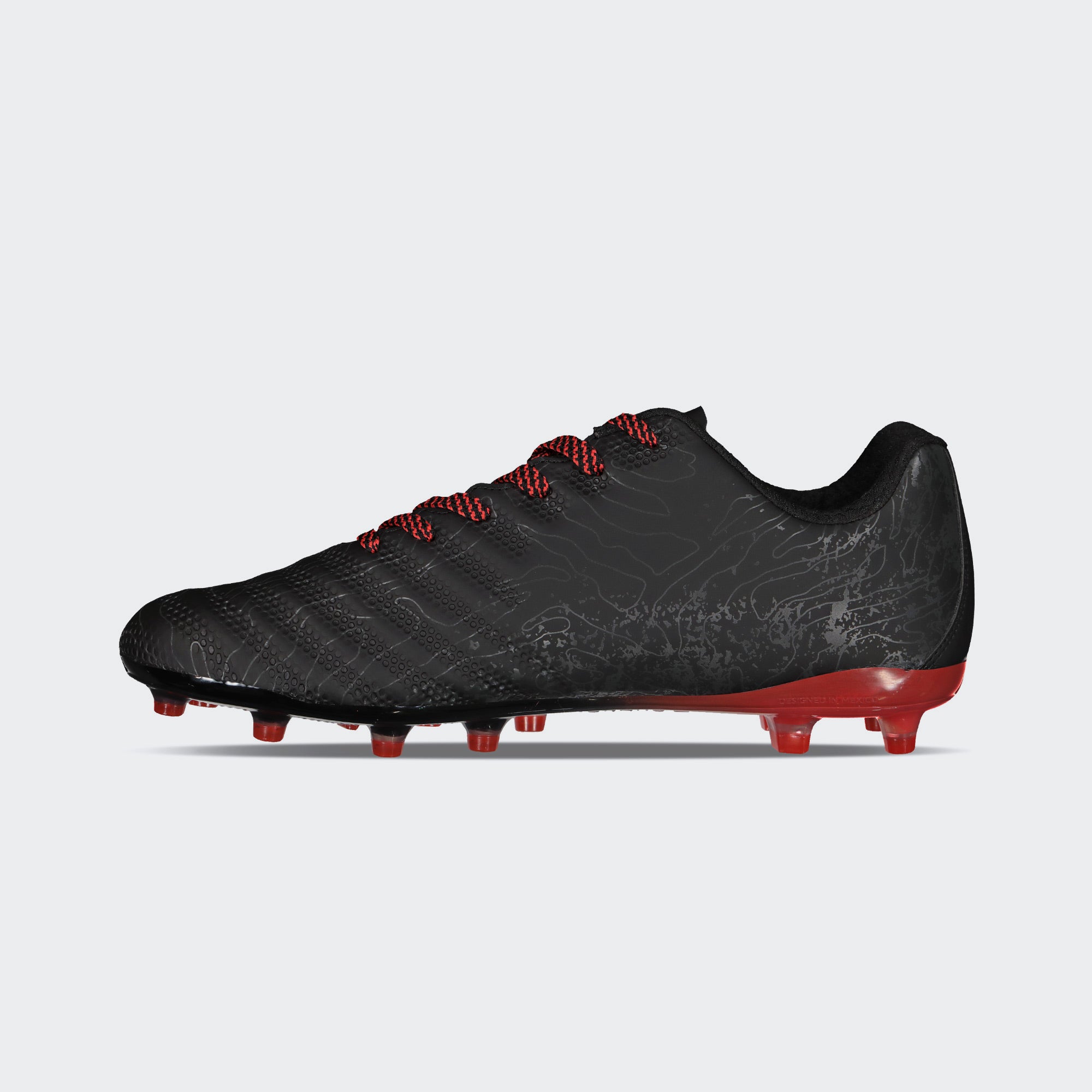 Black Red Sport Soccer Cleats for Men Charly Hotcross 2.0