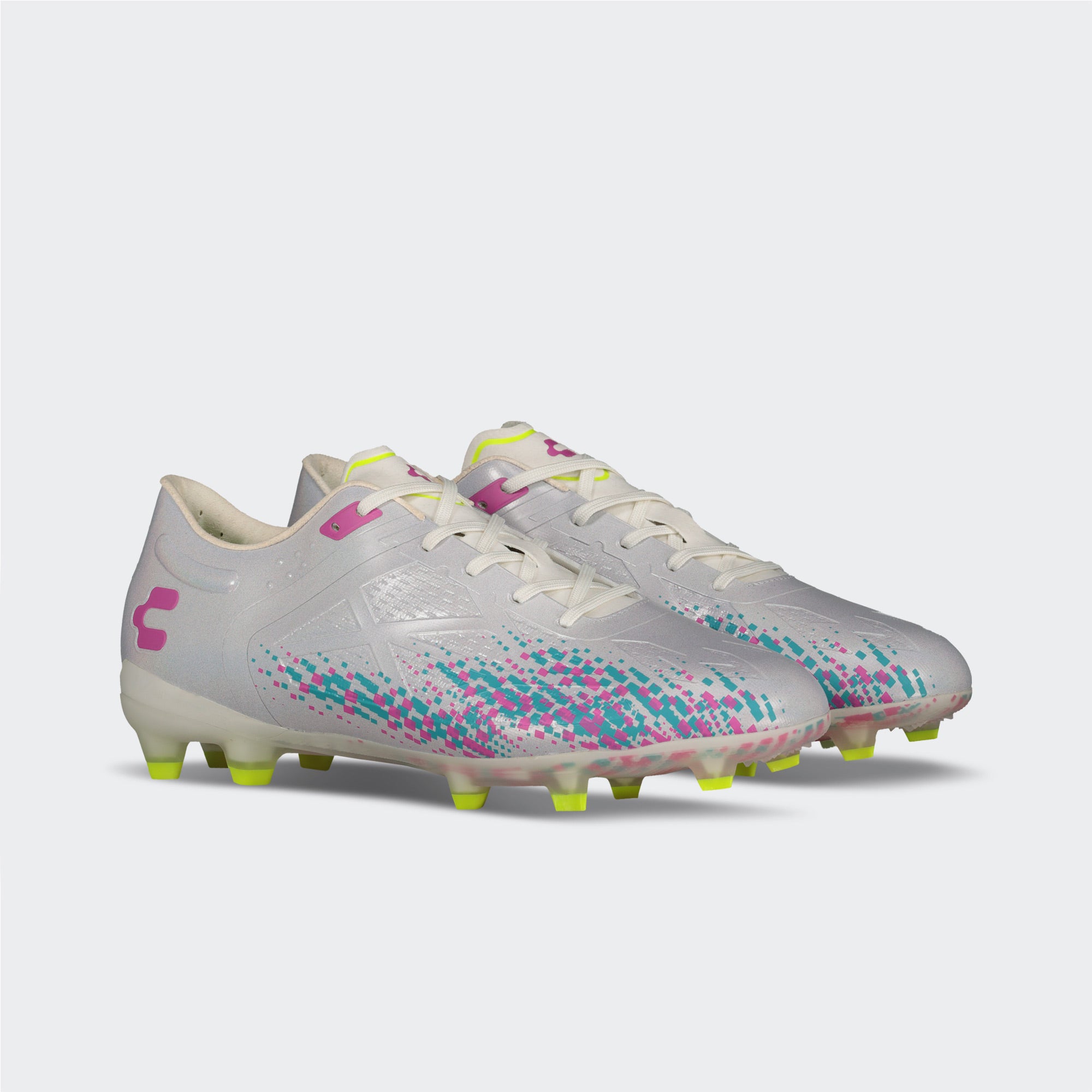 White Aqua Soccer Cleats for Men Charly Spektre 3.0 Plus Sport