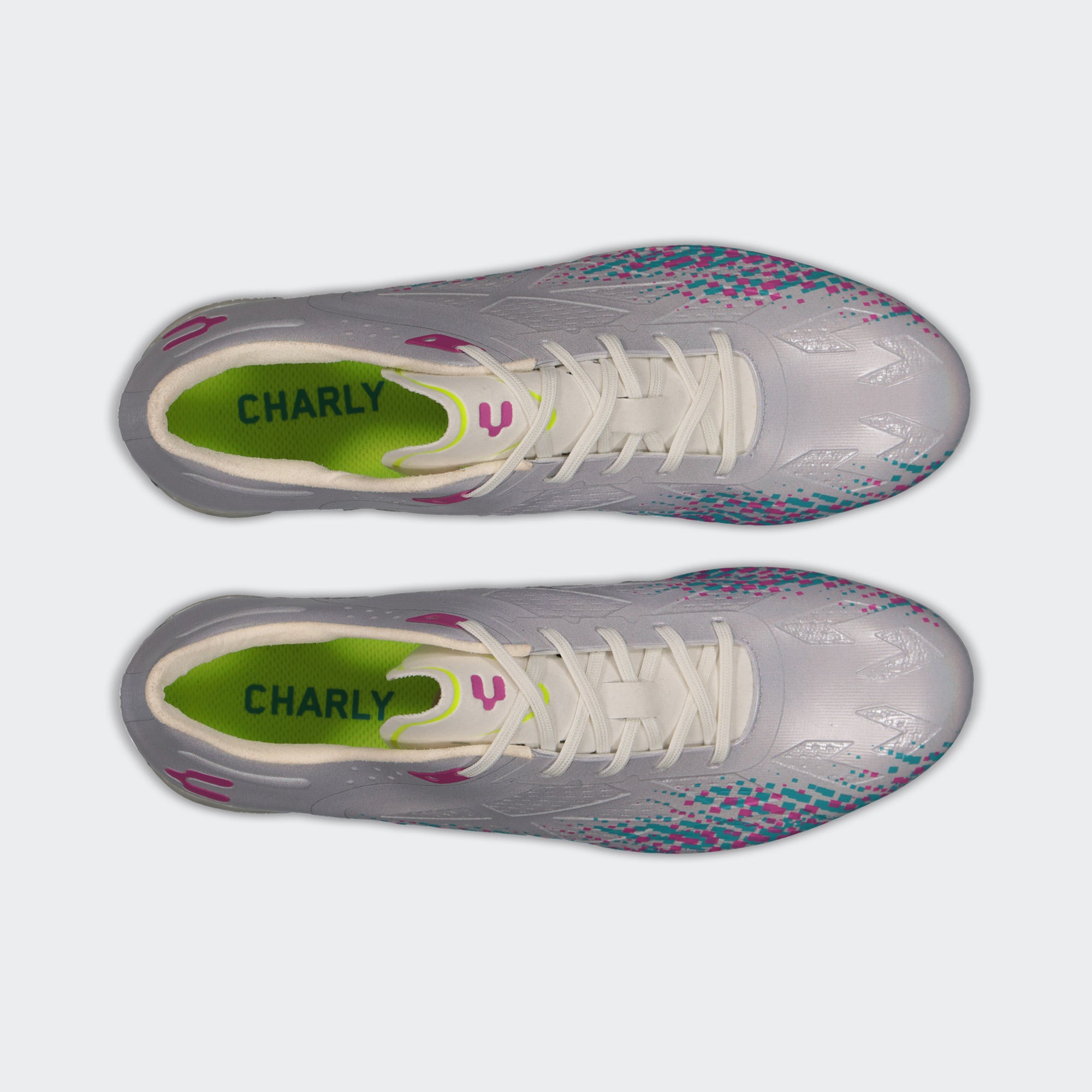 White Aqua Soccer Cleats for Men Charly Spektre 3.0 Plus Sport
