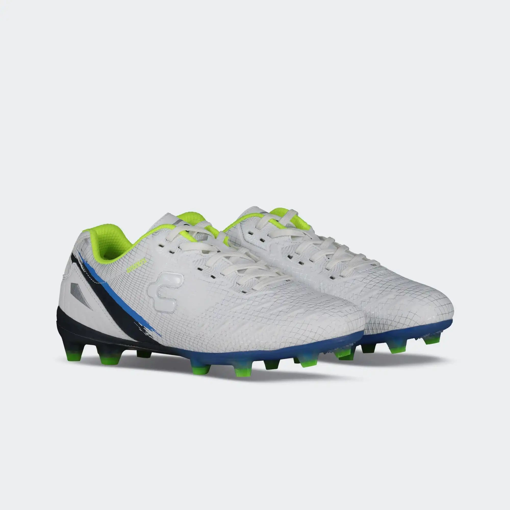 White Blue Soccer Cleats for Men Charly Hotcross 5.0 Fg