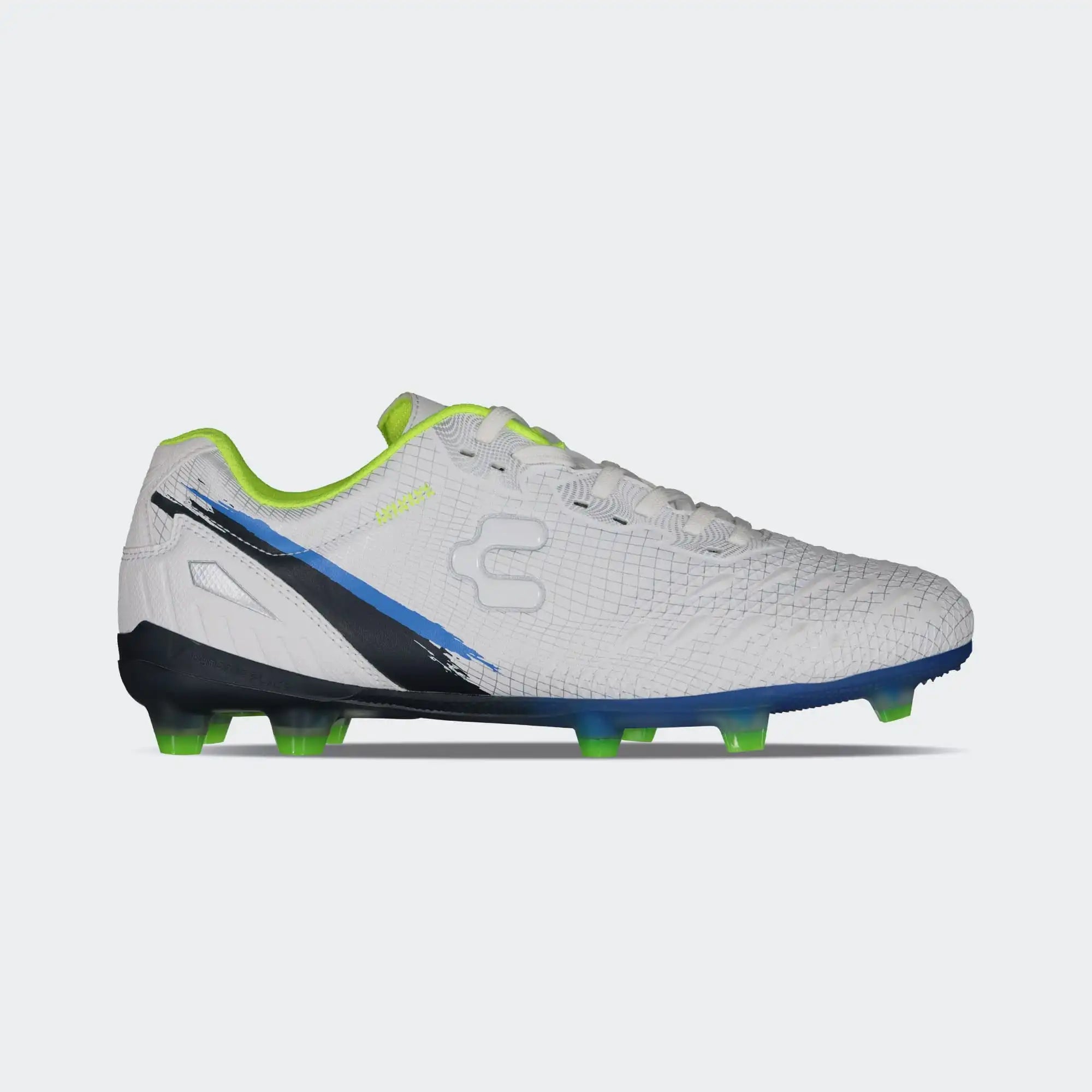 White Blue Soccer Cleats for Men Charly Hotcross 5.0 Fg