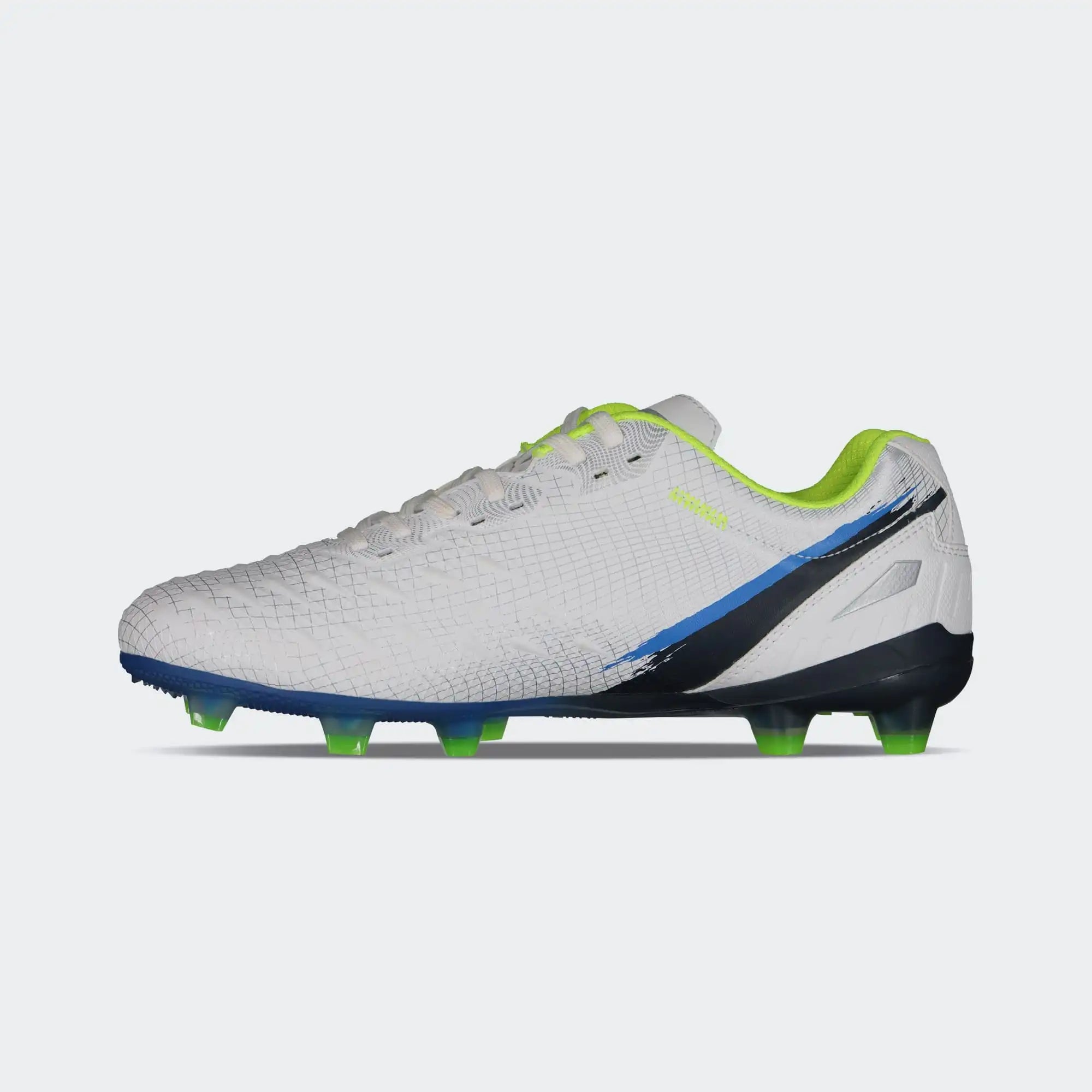 White Blue Soccer Cleats for Men Charly Hotcross 5.0 Fg