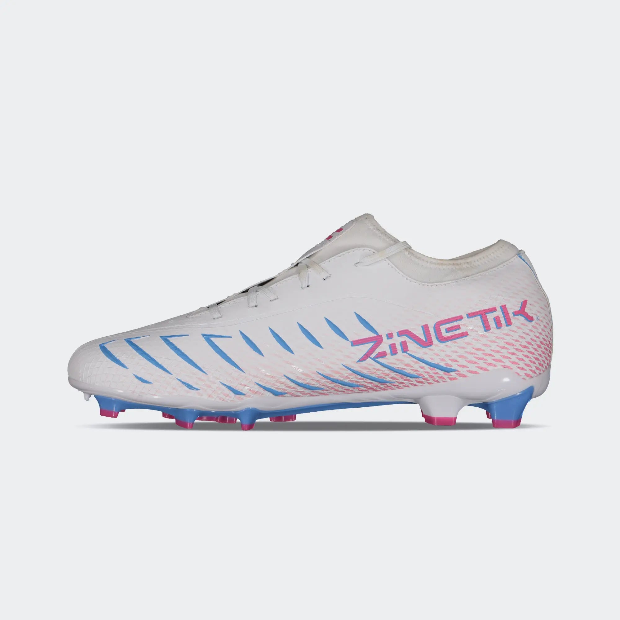 White Fuchsia Soccer Cleats for Men Charly Zinetik Plus Sport