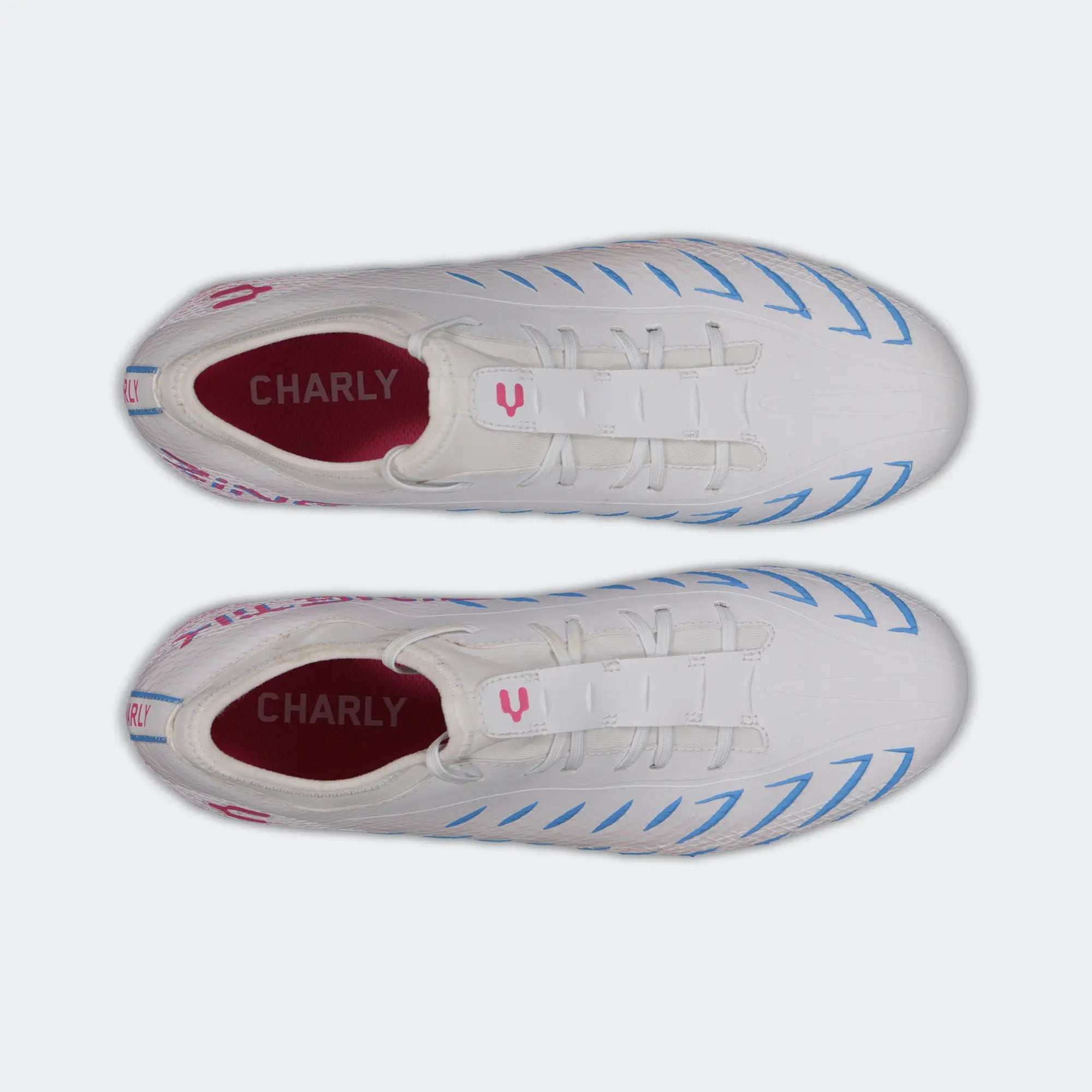 White Fuchsia Soccer Cleats for Men Charly Zinetik Plus Sport