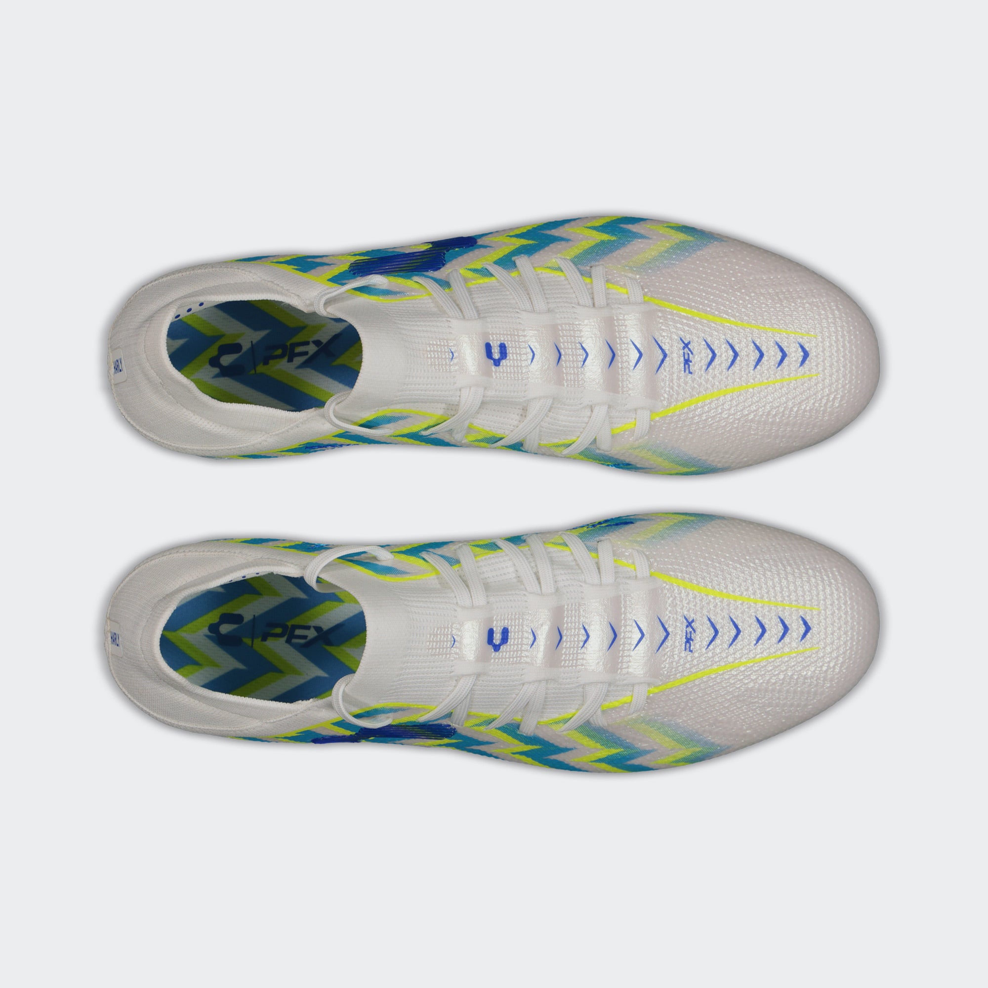 White Blue PFX Soccer Cleats for Men Charly Zinetik 26 Sport