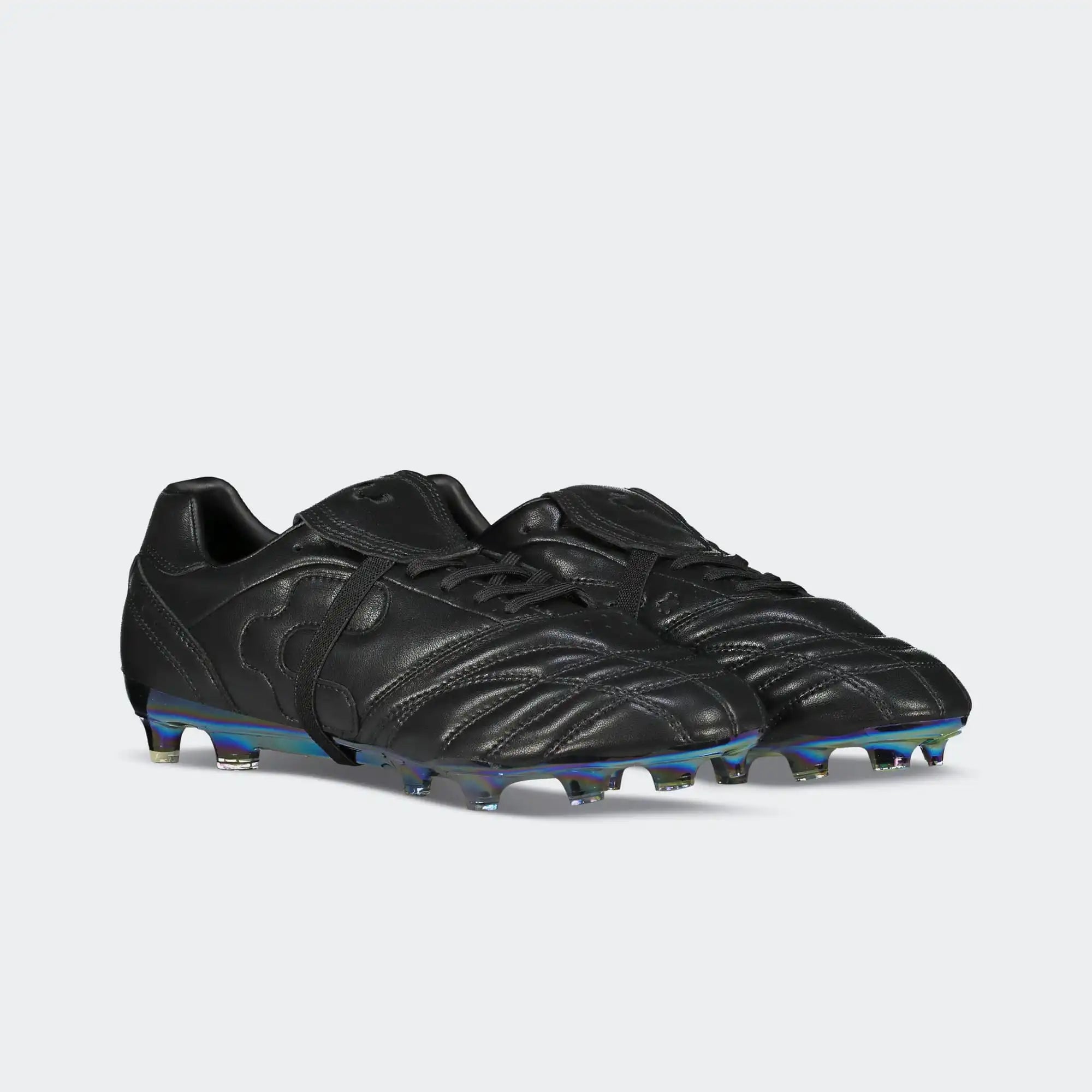 Black Soccer Leather Cleats for Men Charly Legendario 26 PFX Sport