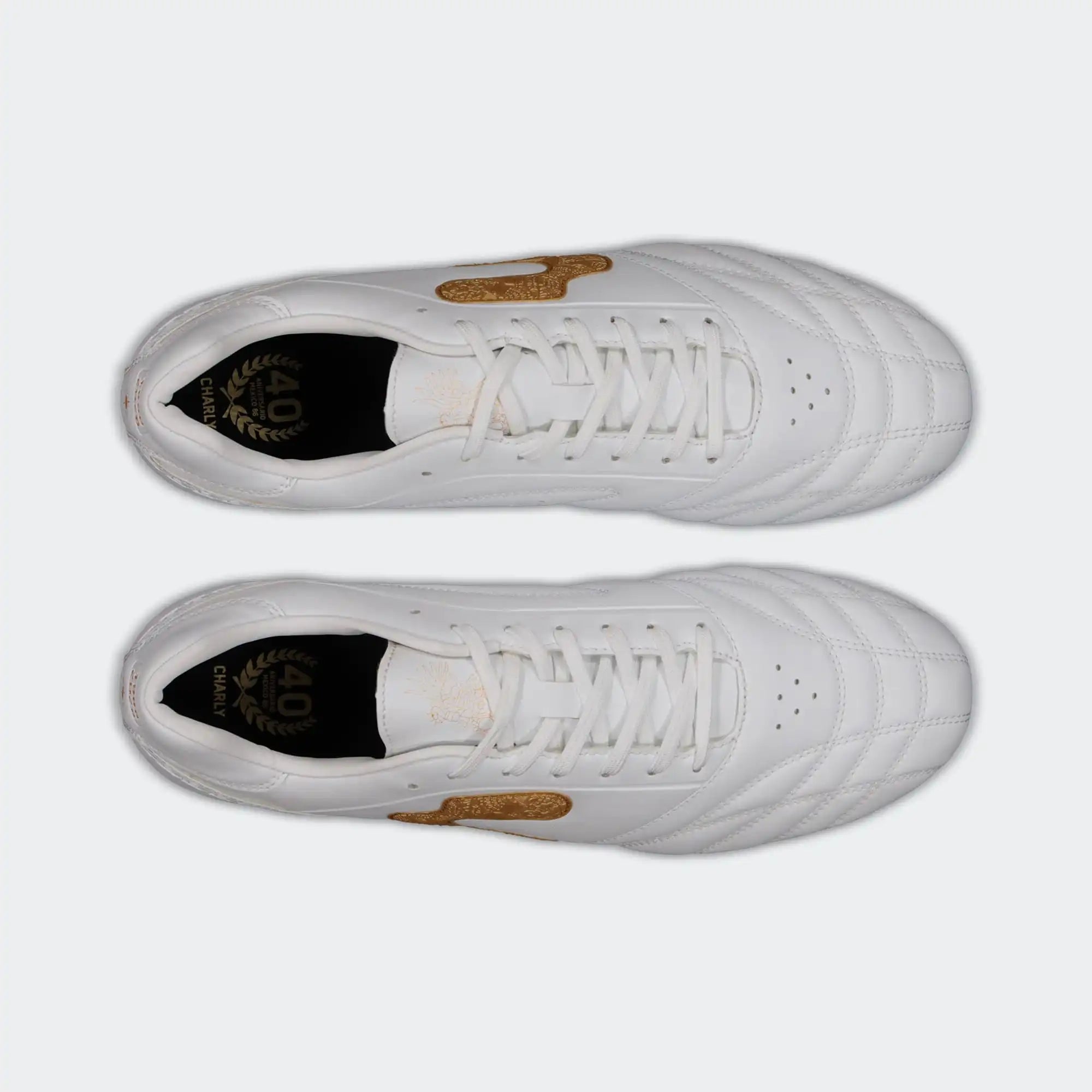 White Gold Soccer Cleats for Men Charly Legendario 26 Select Sport