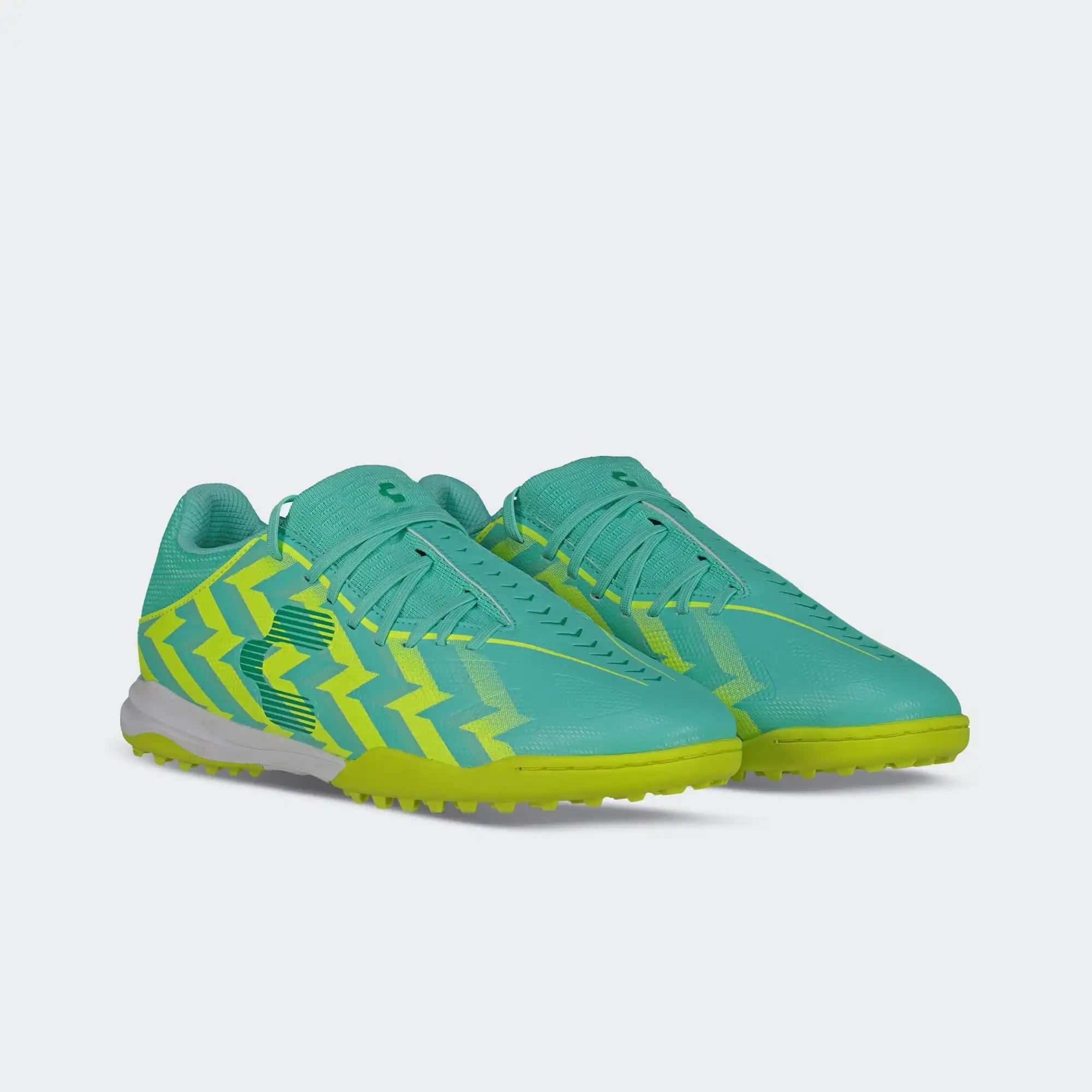 Turquoise Yellow Soccer Turf Shoes for Men Charly Zinetik 26 Select Tf Sport