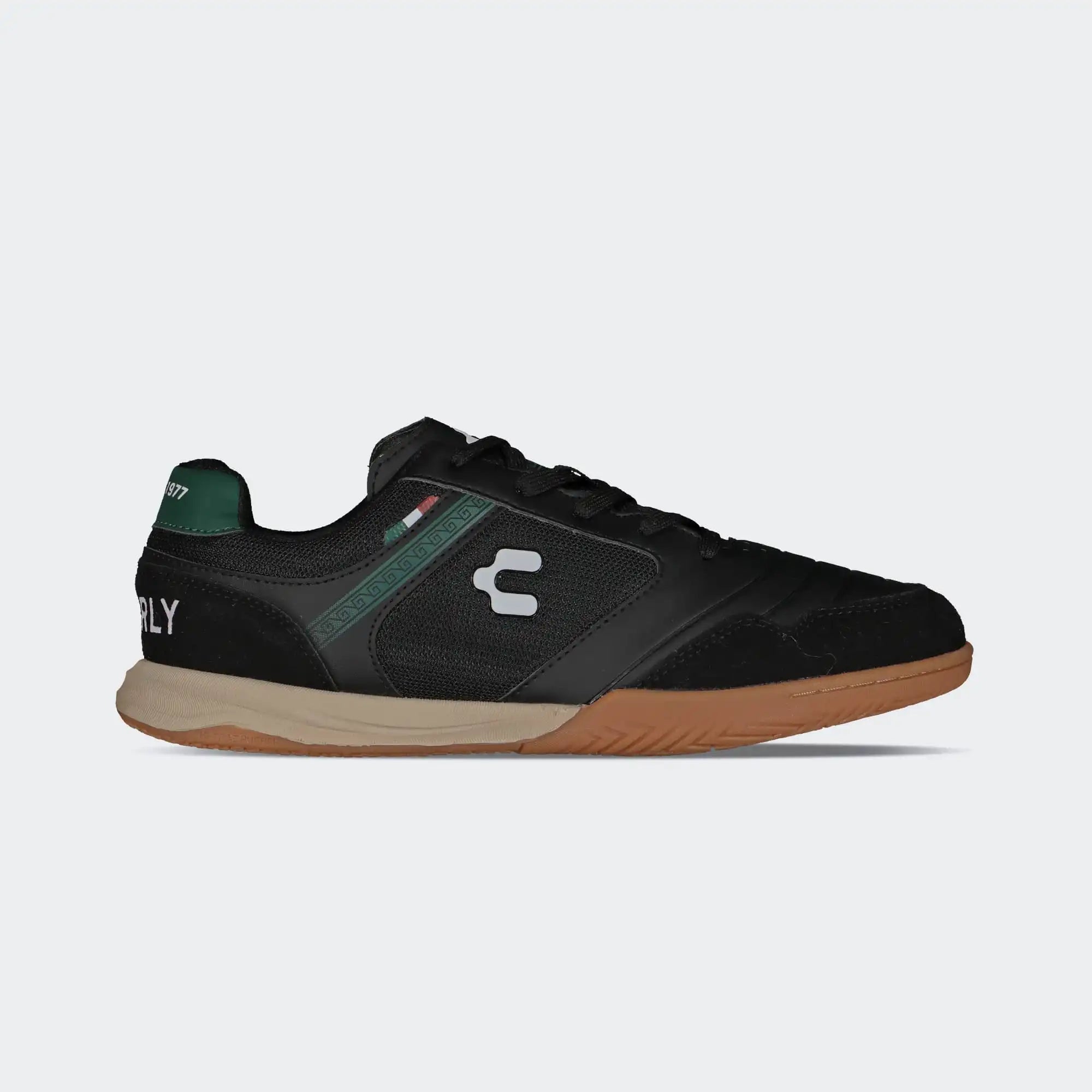 Black Green Soccer Indoor Shoes for Men Charly Cicero Sala 26 Sport