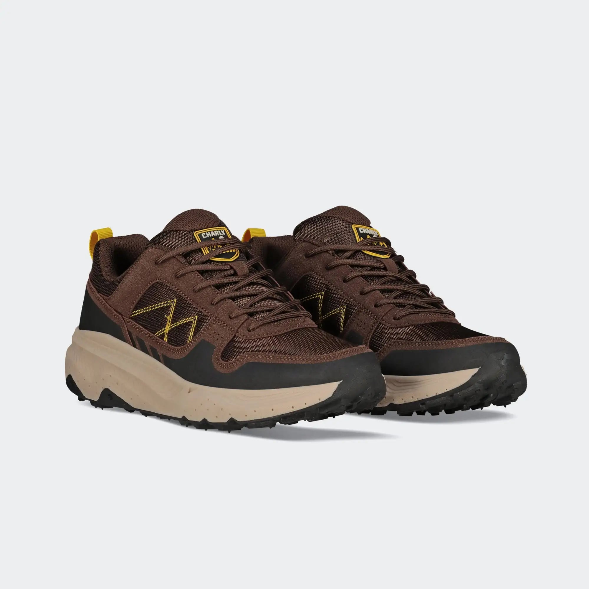 Brown Yellow Hiking Outdoor Shoes for Men Charly Sport Arrow