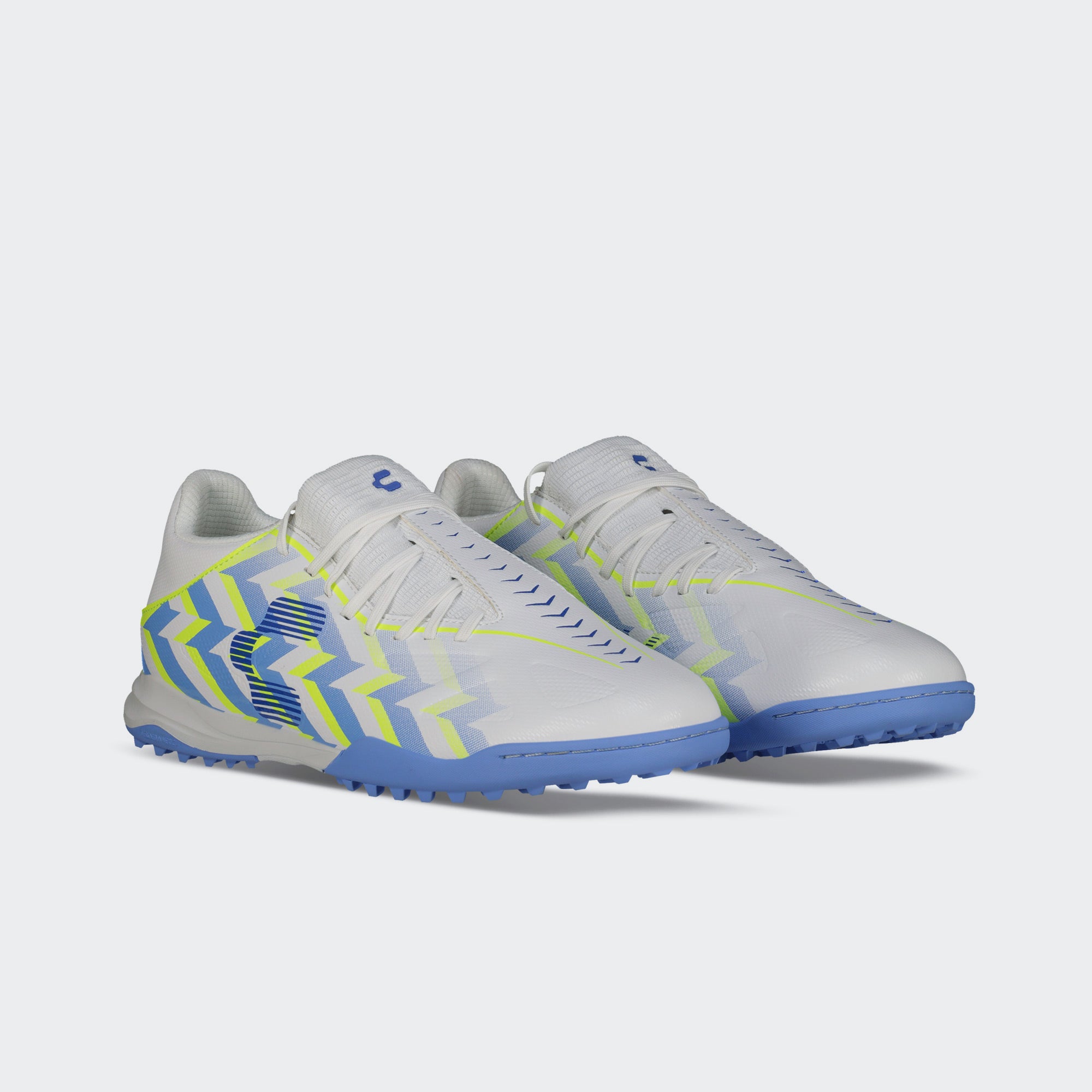 White Blue PFX Soccer Turf Shoes for Men Charly Sport Zinetik 26 Select TF