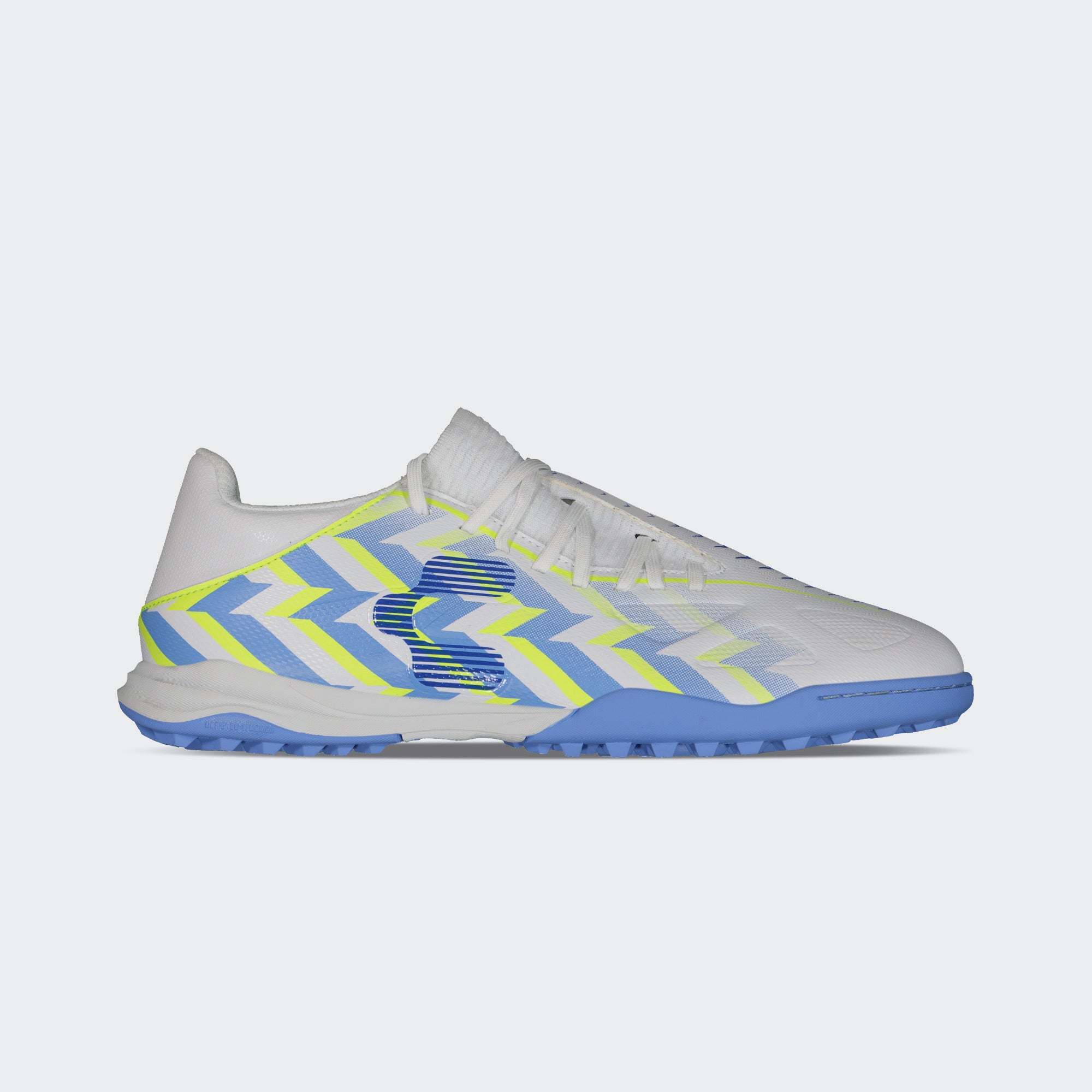 White Blue PFX Soccer Turf Shoes for Men Charly Sport Zinetik 26 Select TF