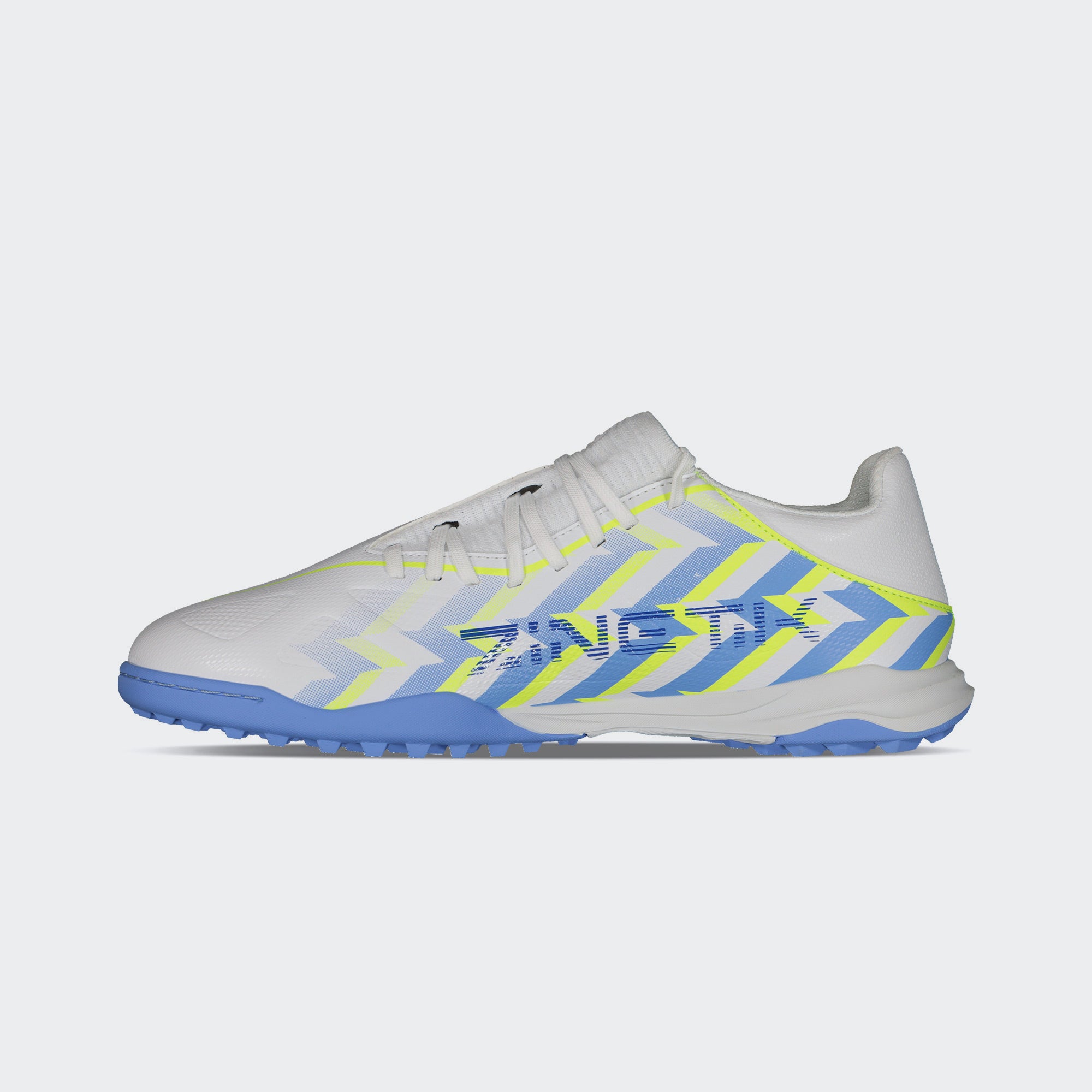White Blue PFX Soccer Turf Shoes for Men Charly Sport Zinetik 26 Select TF