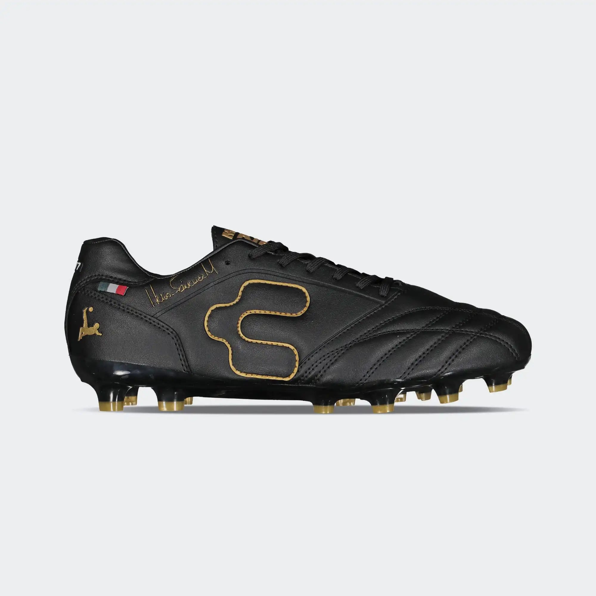 Black Gold Leyendas Hugo Sanchez Soccer Cleats for Men Charly Sport Legendario 26