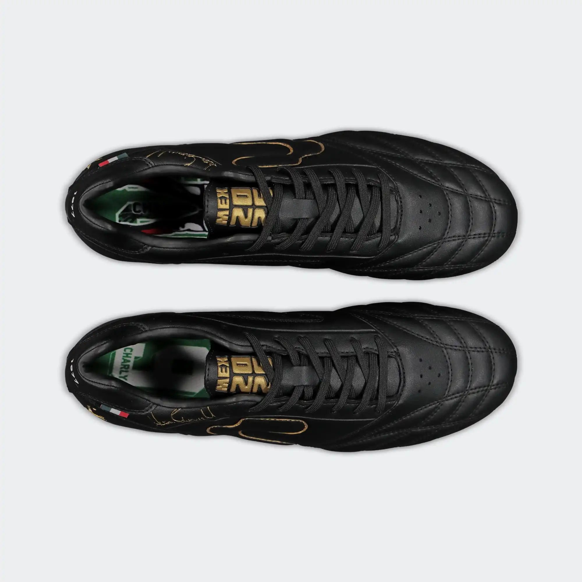 Black Gold Leyendas Hugo Sanchez Soccer Cleats for Men Charly Sport Legendario 26