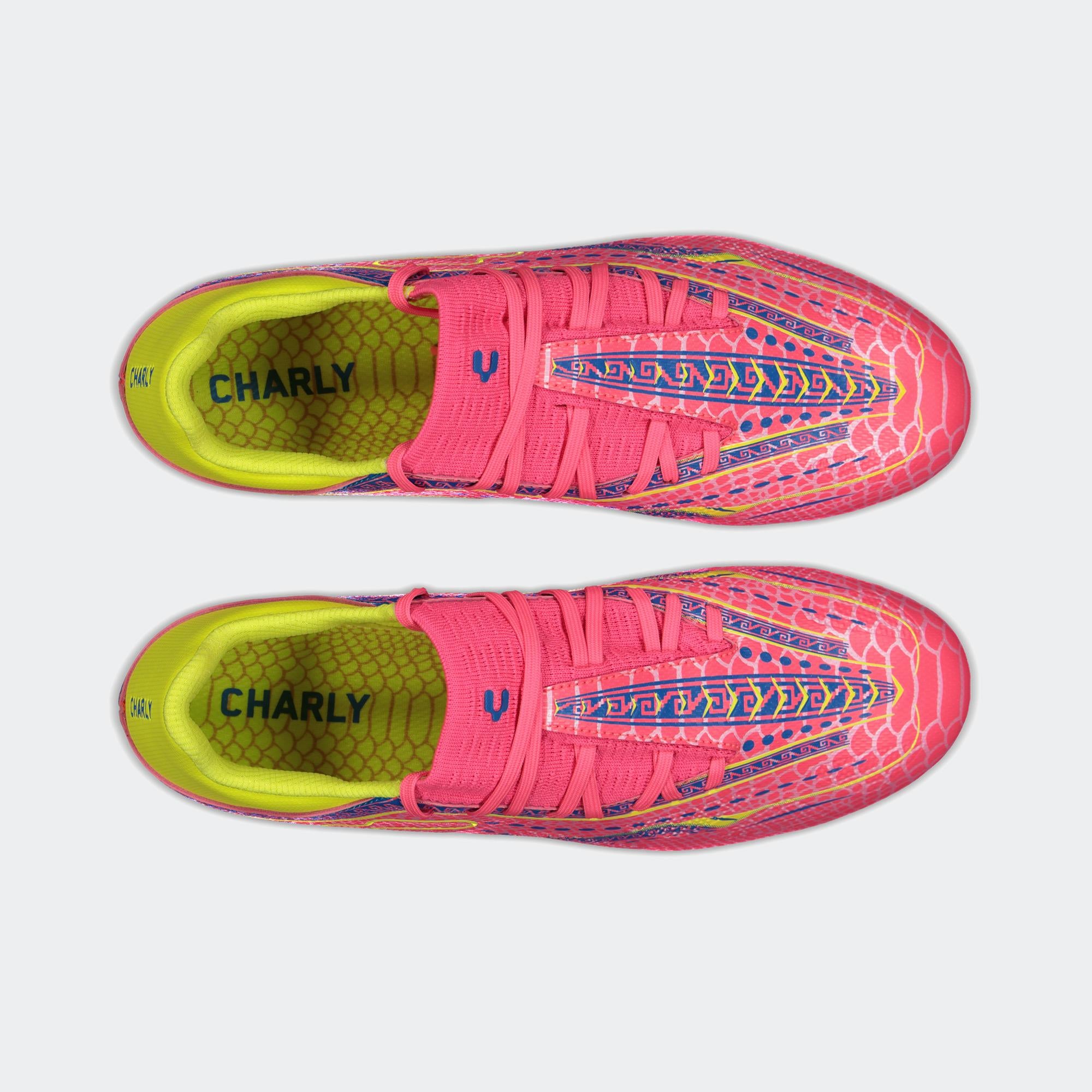 Fuchsia Yellow Leyendas Soccer Cleats for Men Charly Sport Zinetik 26 Select