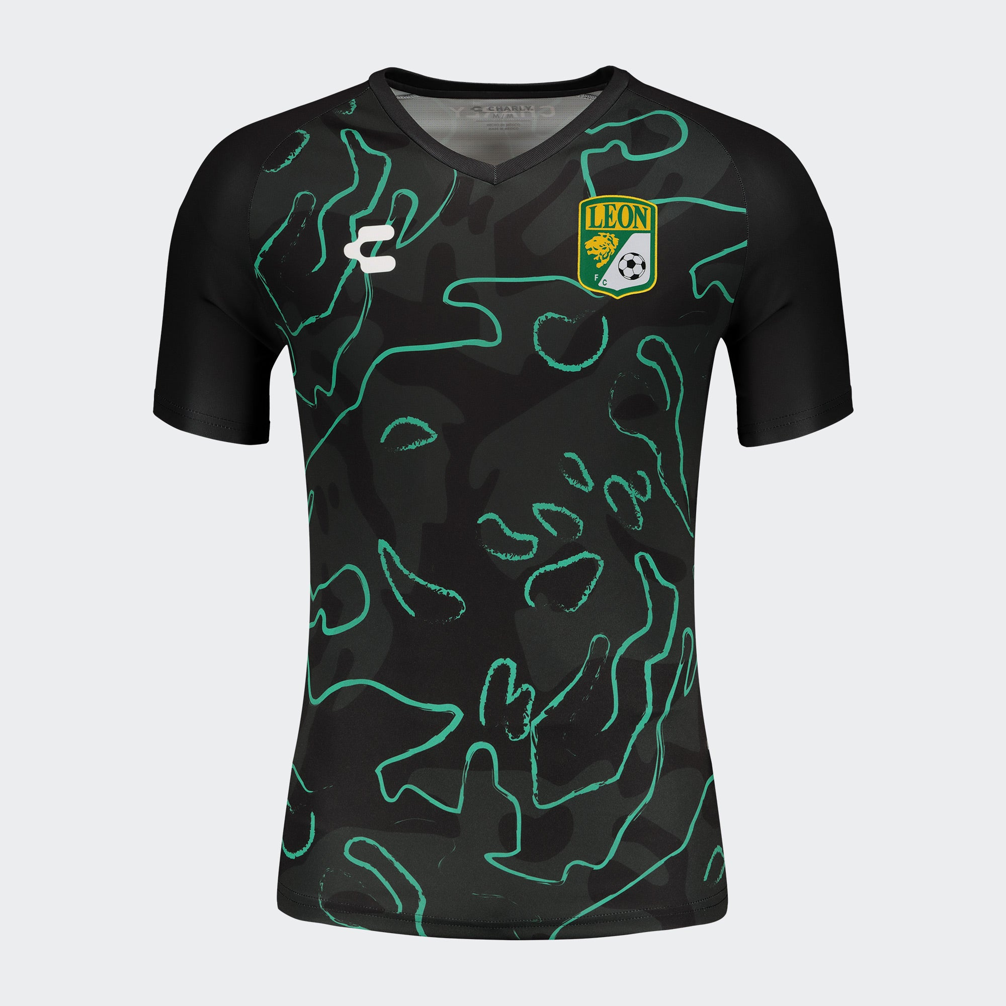 León Black Green Training Soccer T-Shirt for Men Charly Sport Gear