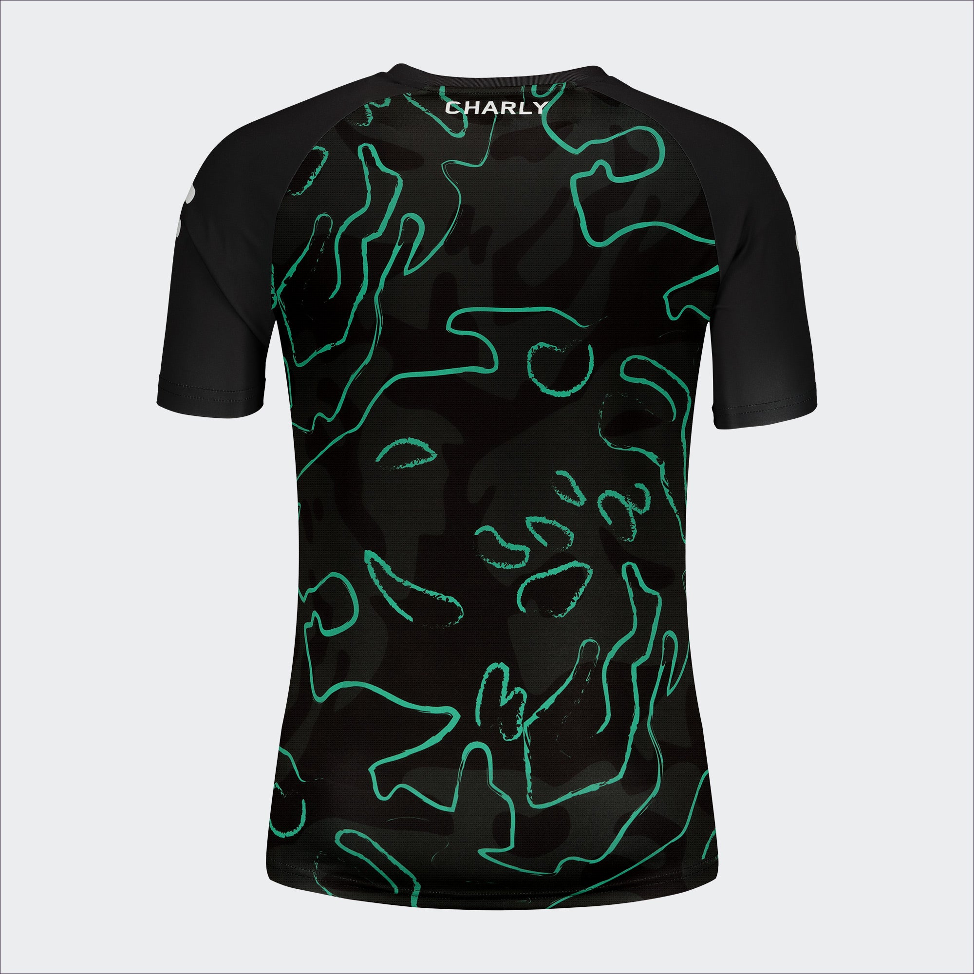 León Black Green Training Soccer T-Shirt for Men Charly Sport Gear