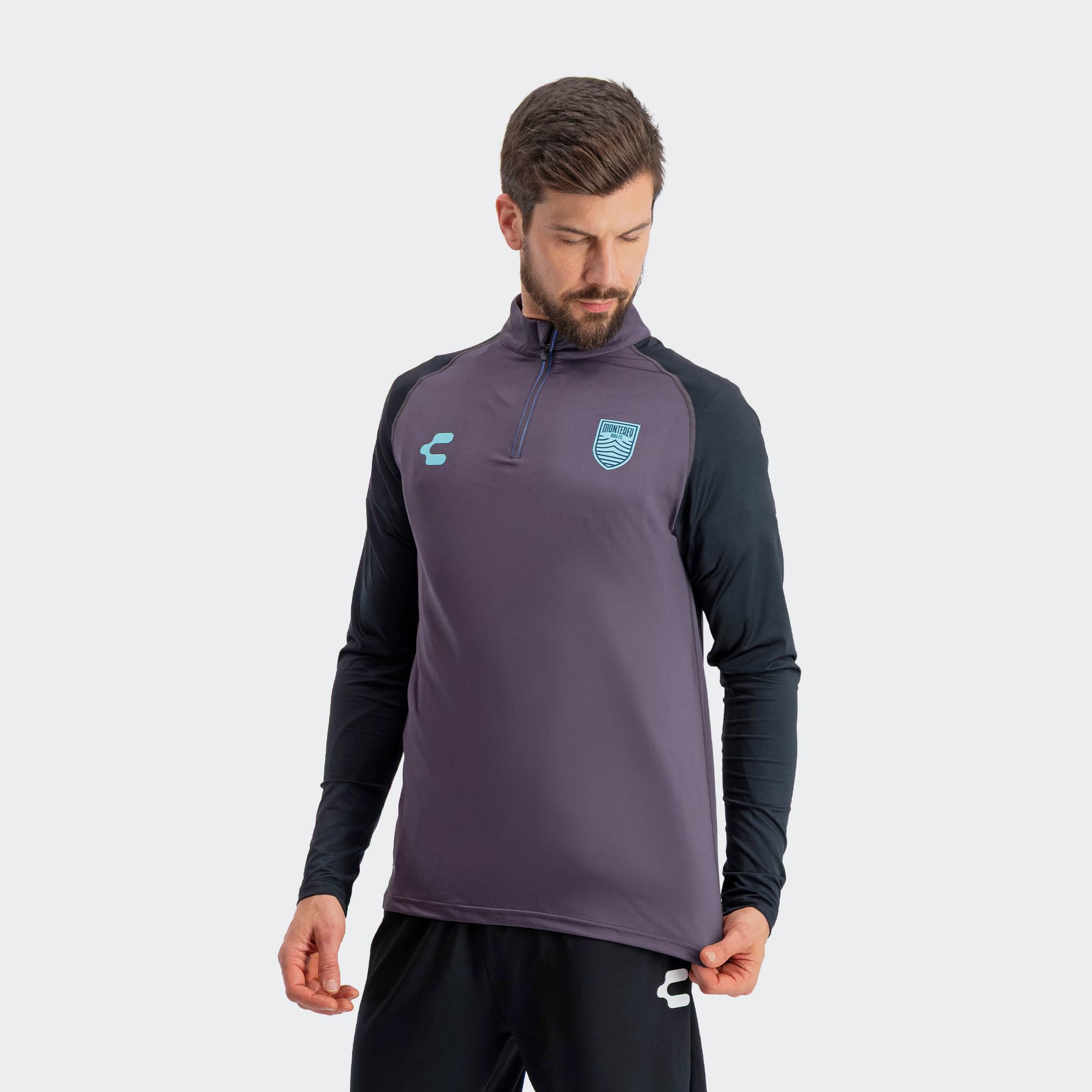 Gray Black Monterey Bay FC Pullover for Men Charly Sport Soccer Gear