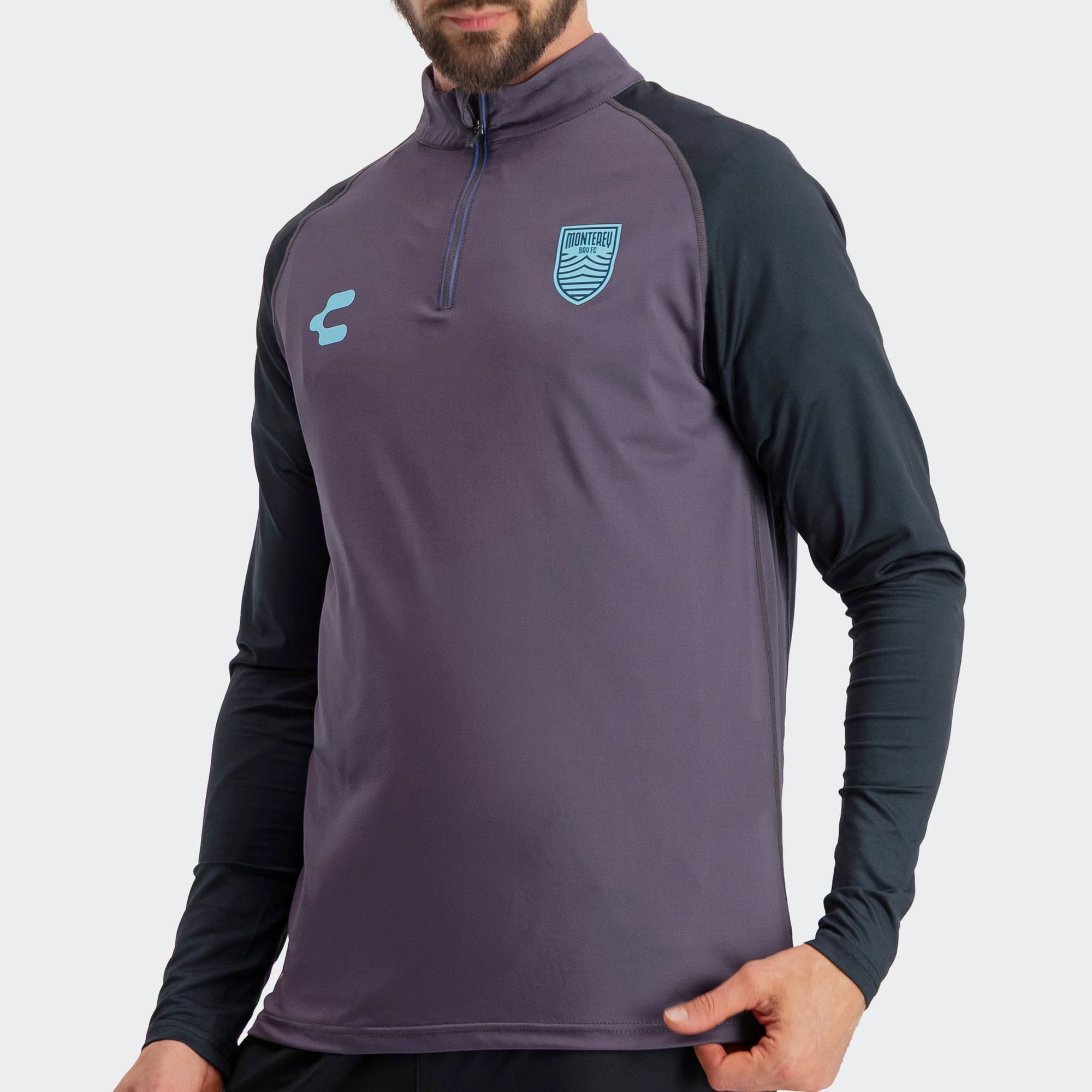 Gray Black Monterey Bay FC Pullover for Men Charly Sport Soccer Gear