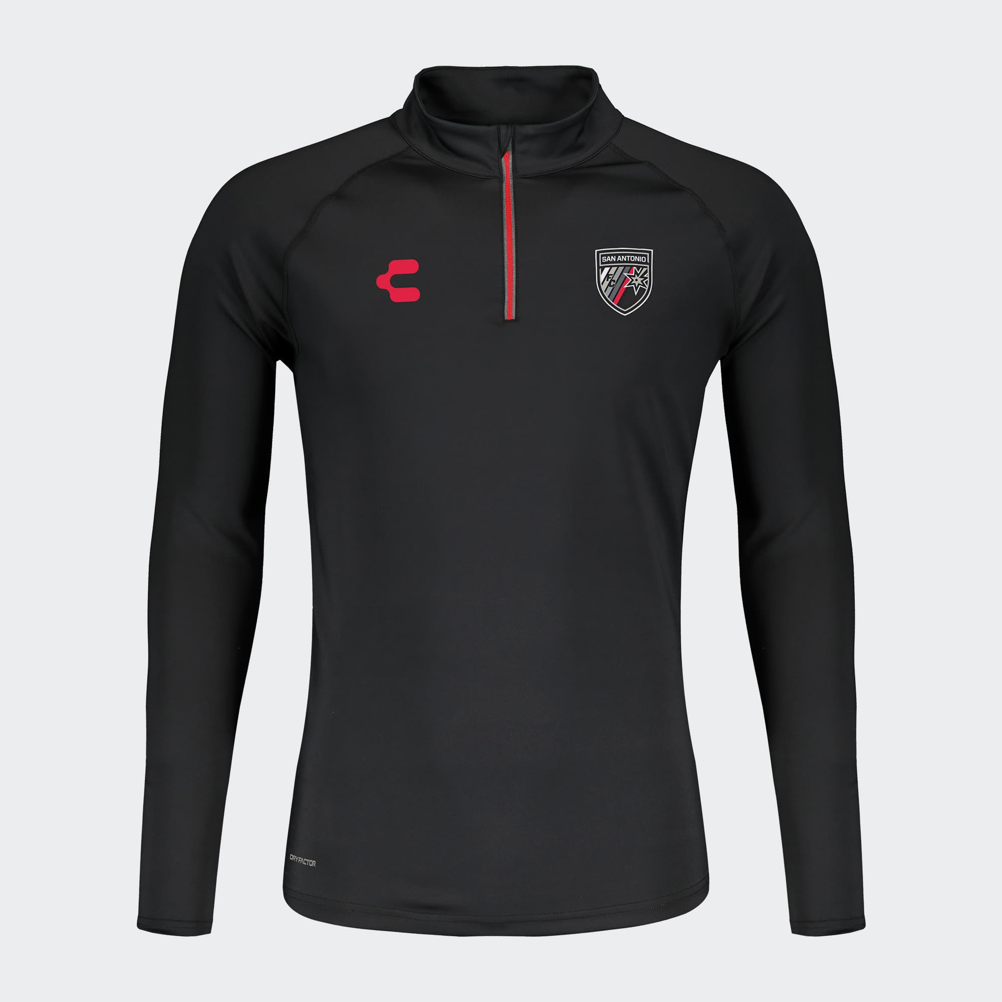Black Red San Antonio Pullover for Men Charly Sport Soccer Gear