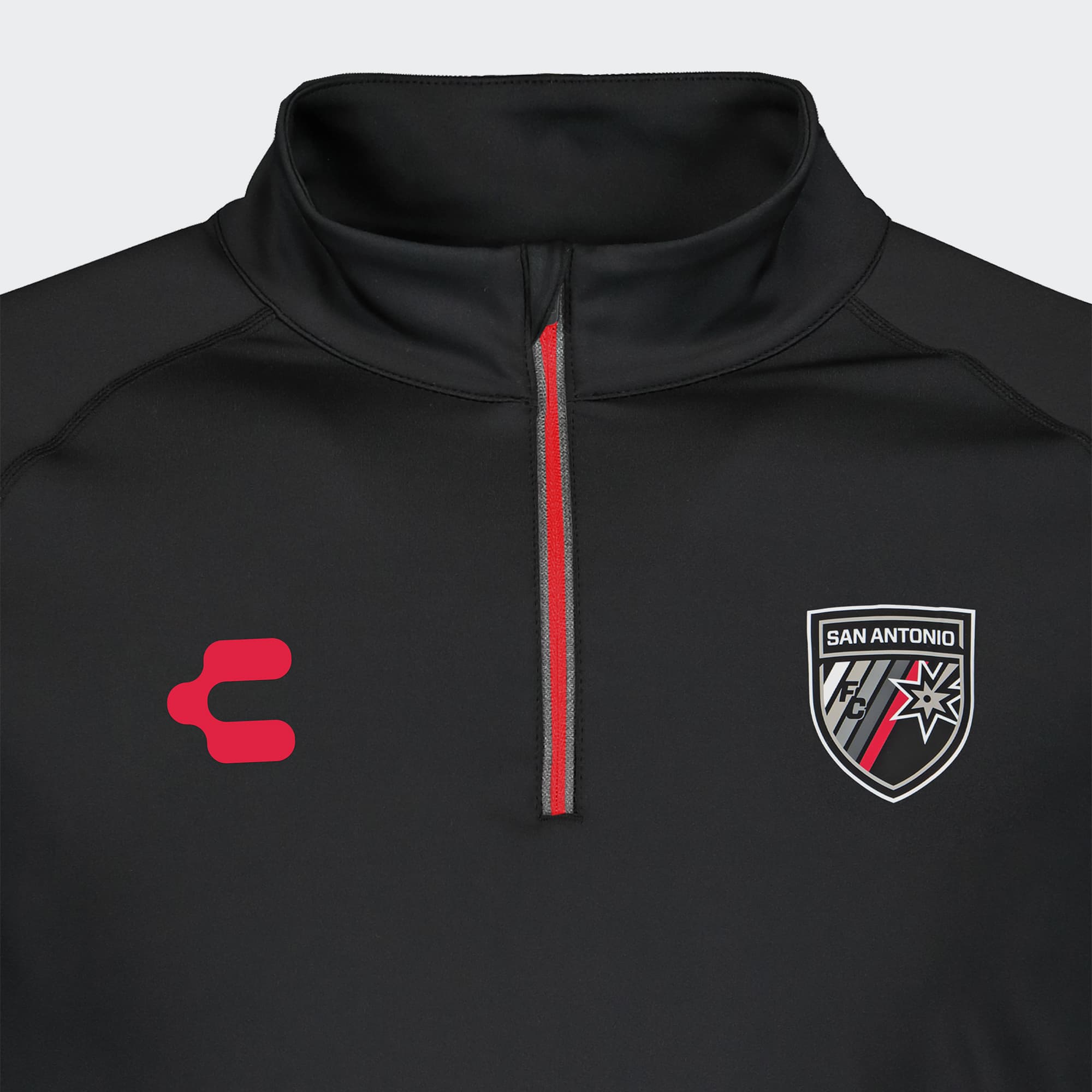 Black Red San Antonio Pullover for Men Charly Sport Soccer Gear