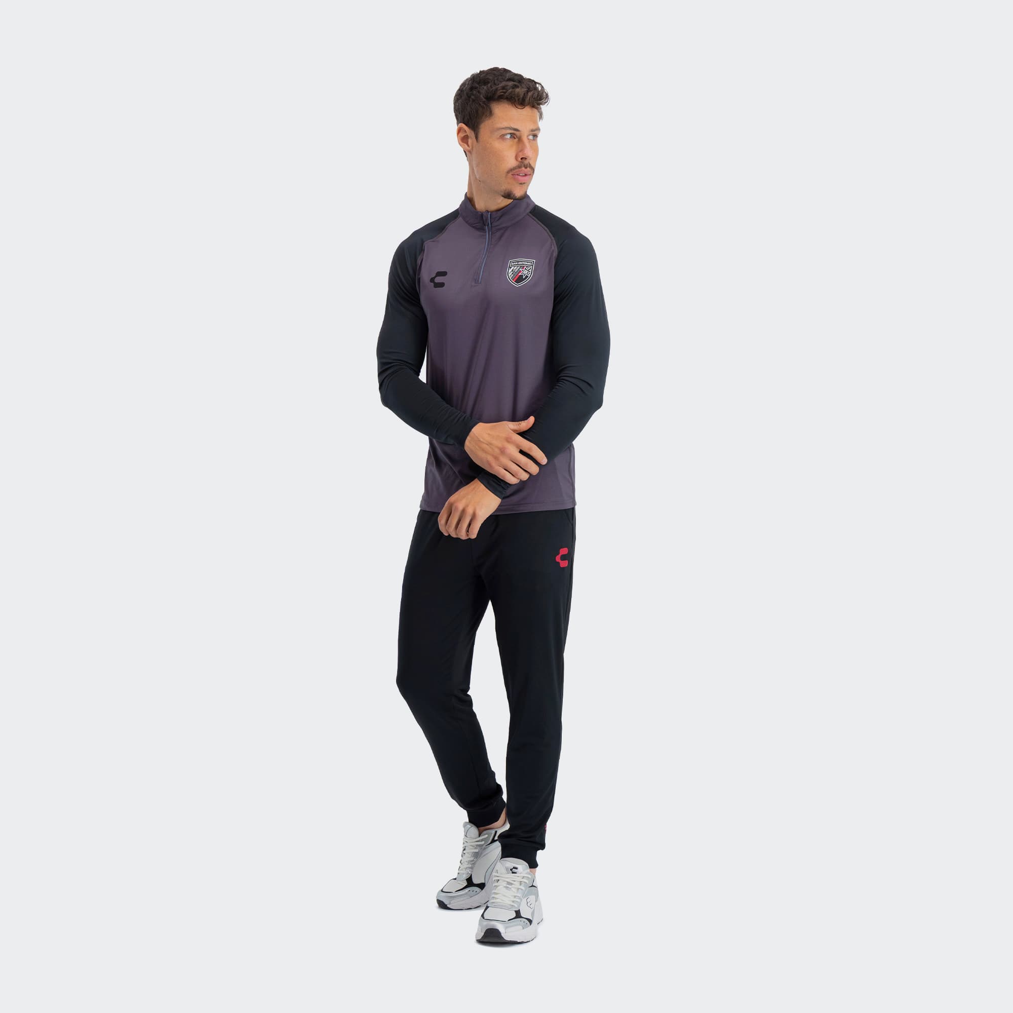 Gray Black San Antonio Pullover for Men Charly Sport Soccer Gear