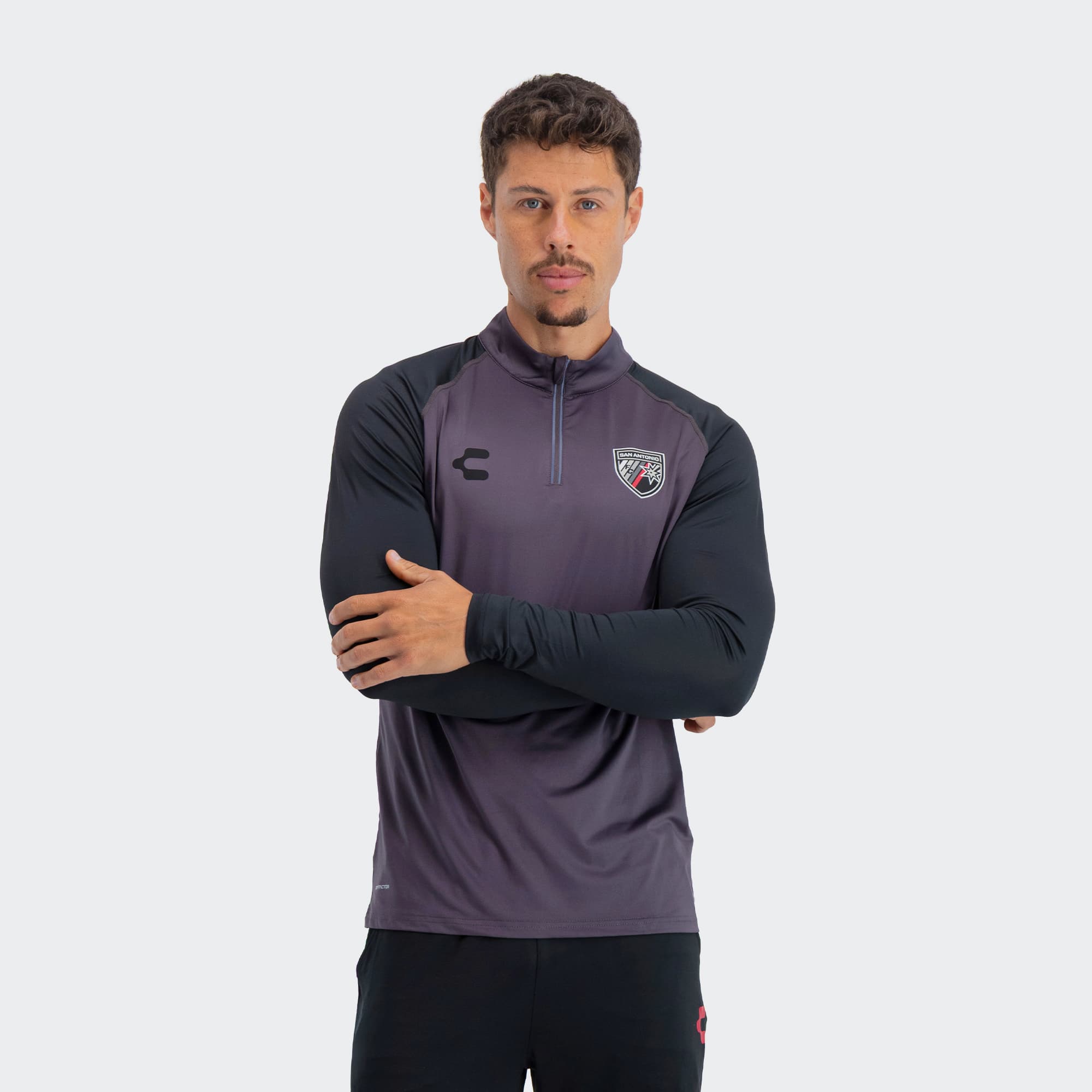 Gray Black San Antonio Pullover for Men Charly Sport Soccer Gear