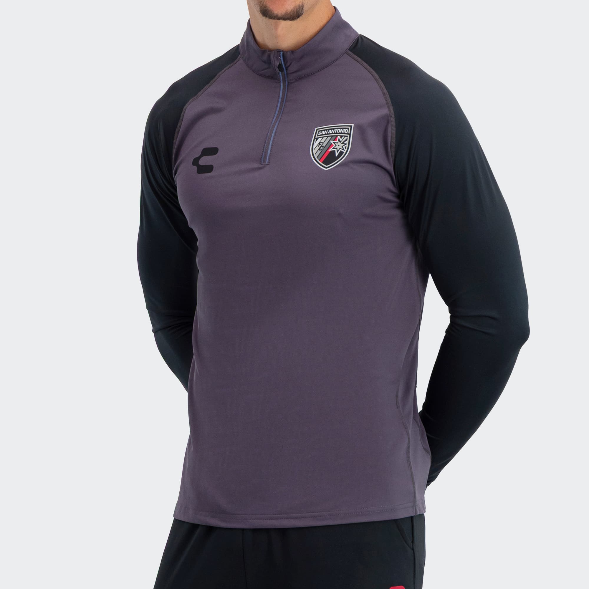 Gray Black San Antonio Pullover for Men Charly Sport Soccer Gear