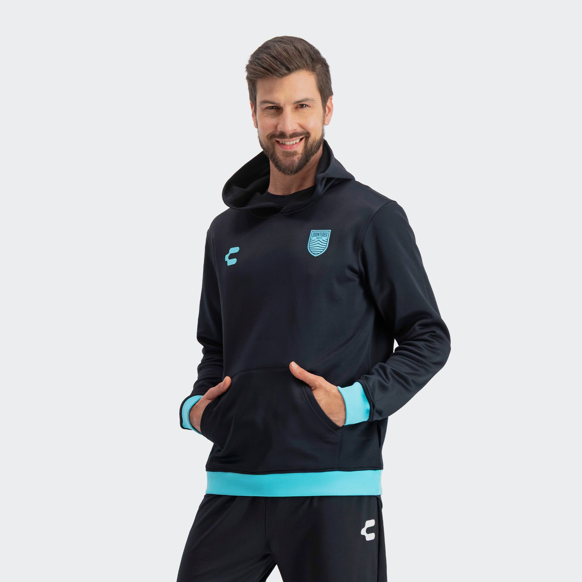 Black Aqua Monterey Bay FC Sweatshirt for Men Charly Sport Soccer Gear