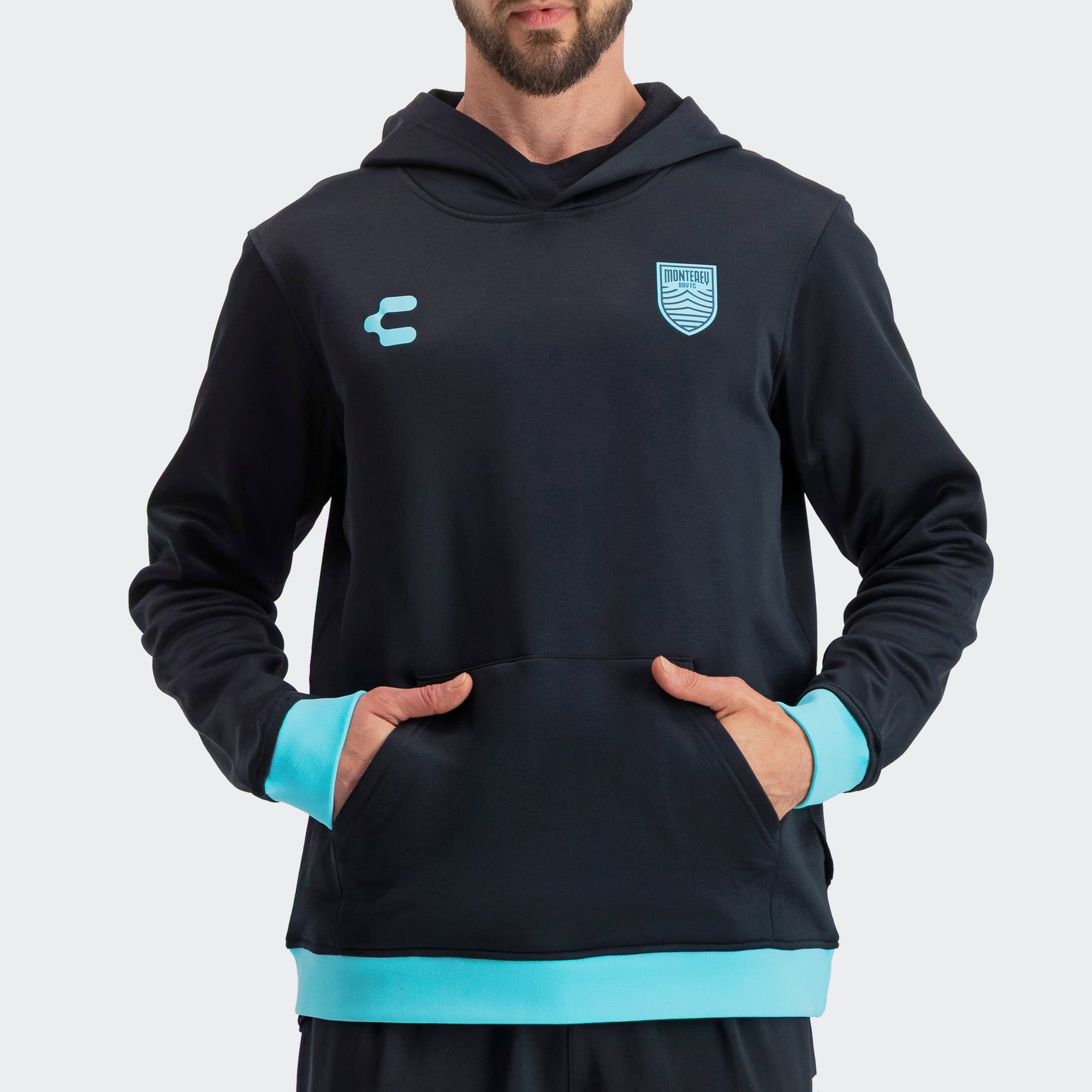 Black Aqua Monterey Bay FC Sweatshirt for Men Charly Sport Soccer Gear