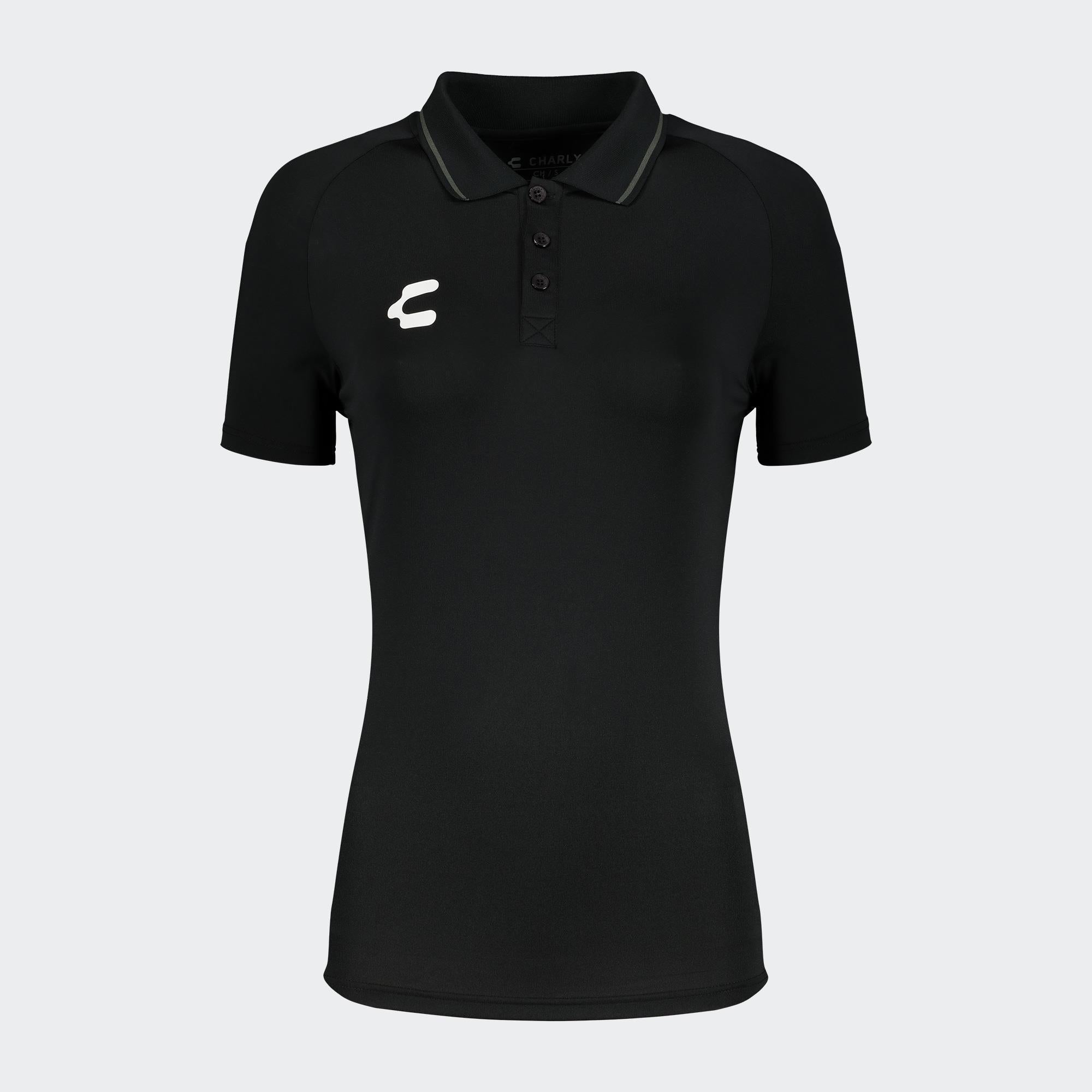 Black Training Polo for Women Charly Soccer Gear