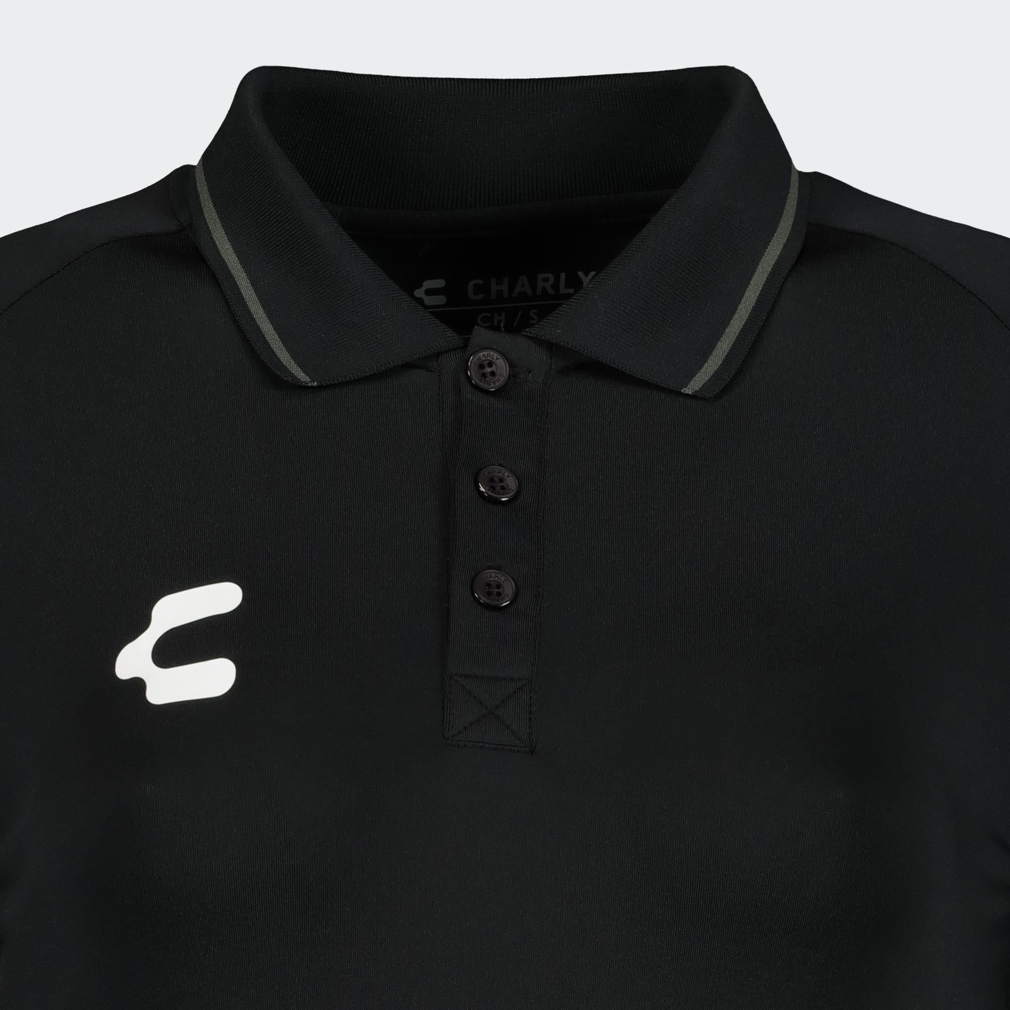 Black Training Polo for Women Charly Soccer Gear