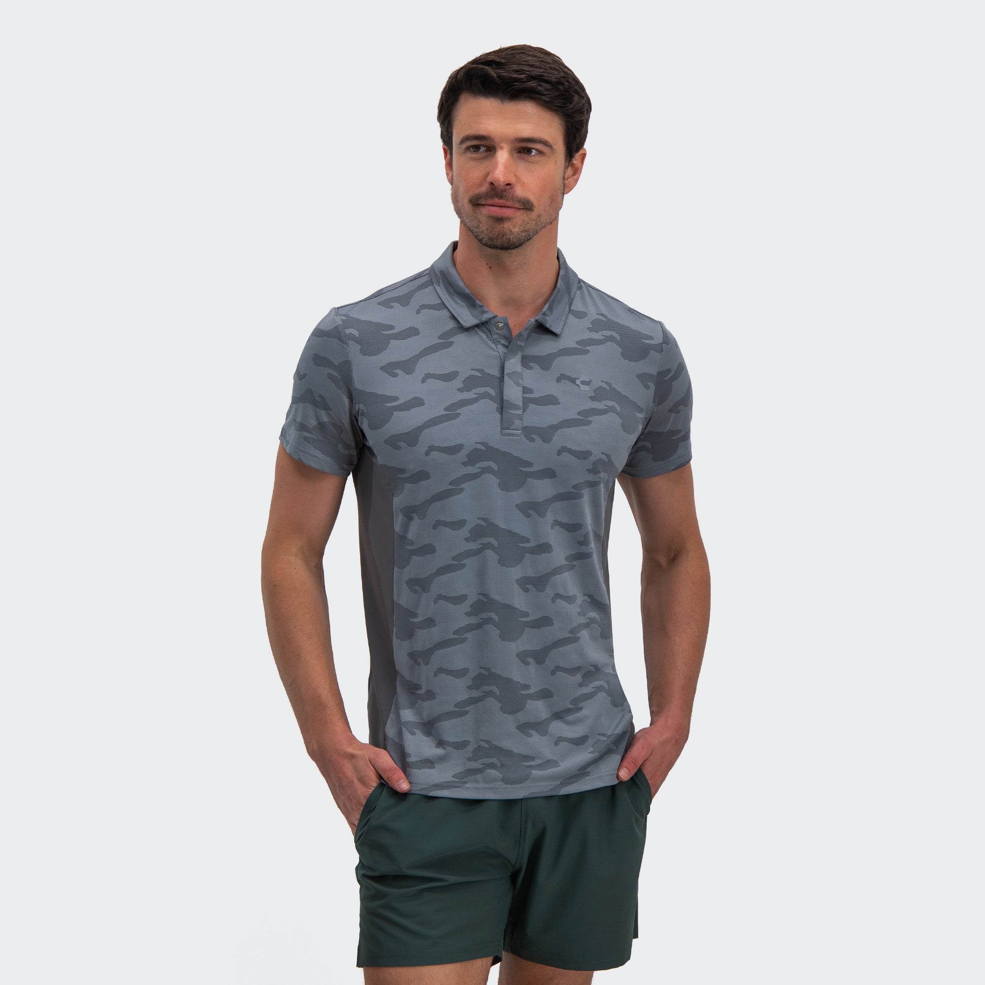 Grey Training Polo T-Shirt for Men Charly Sport