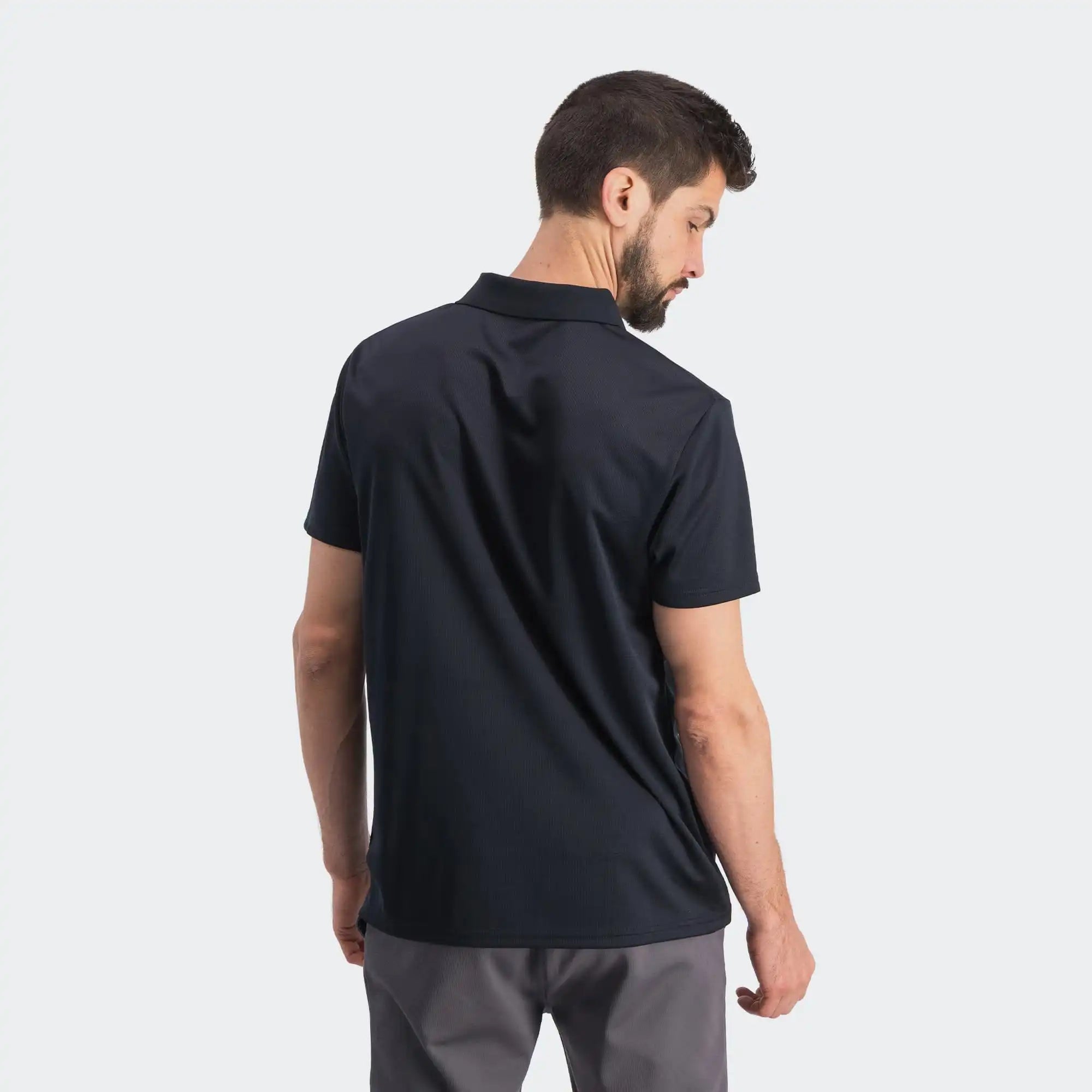 Black Training Polo for Men Charly Essentials Lifestyle