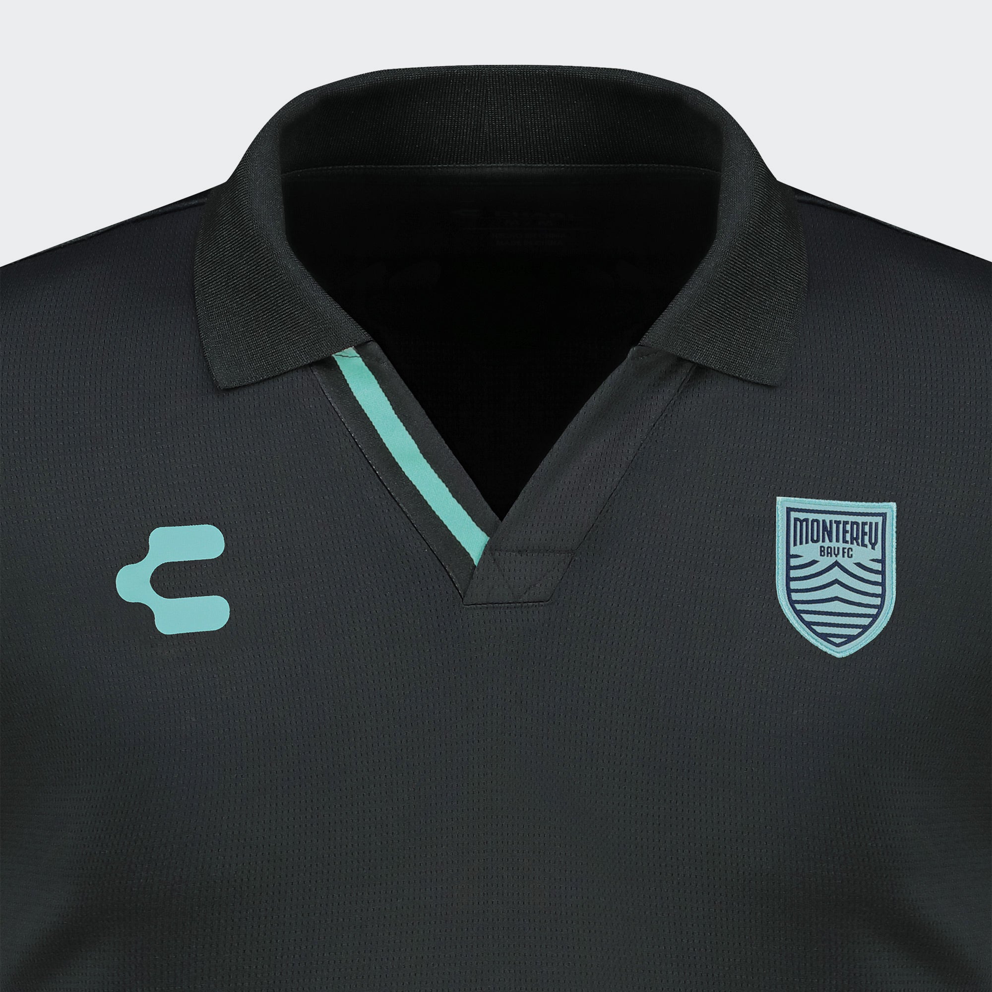 Black Monterey Bay Polo T-Shirt for Men Charly Sport Soccer Gear