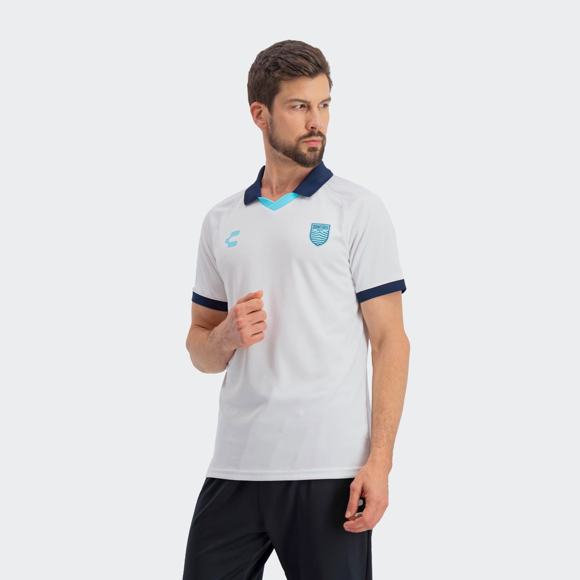 White Navy Monterey Bay Polo T-Shirt for Men Charly Sport Soccer Gear