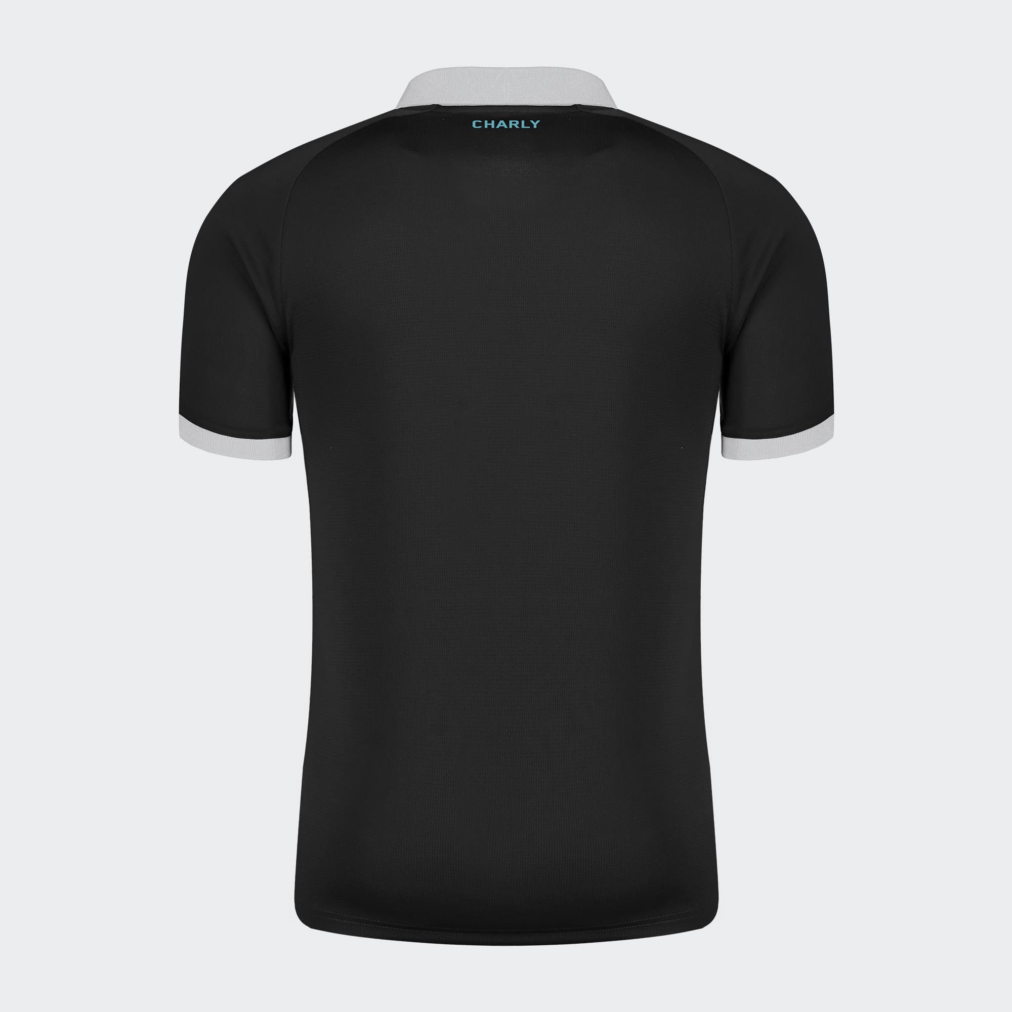 Black White Monterey Bay FC Polo for Men Charly Sport Soccer Gear