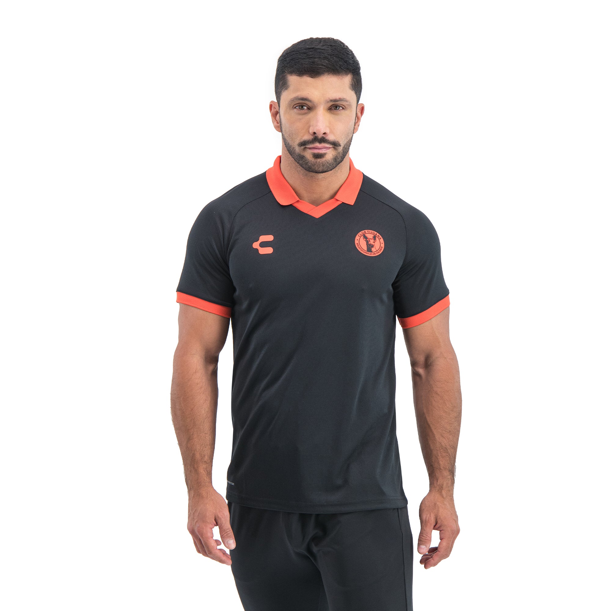 Charly Sport Soccer Gear Xolos 25-26 Black Polo T-Shirt for Men