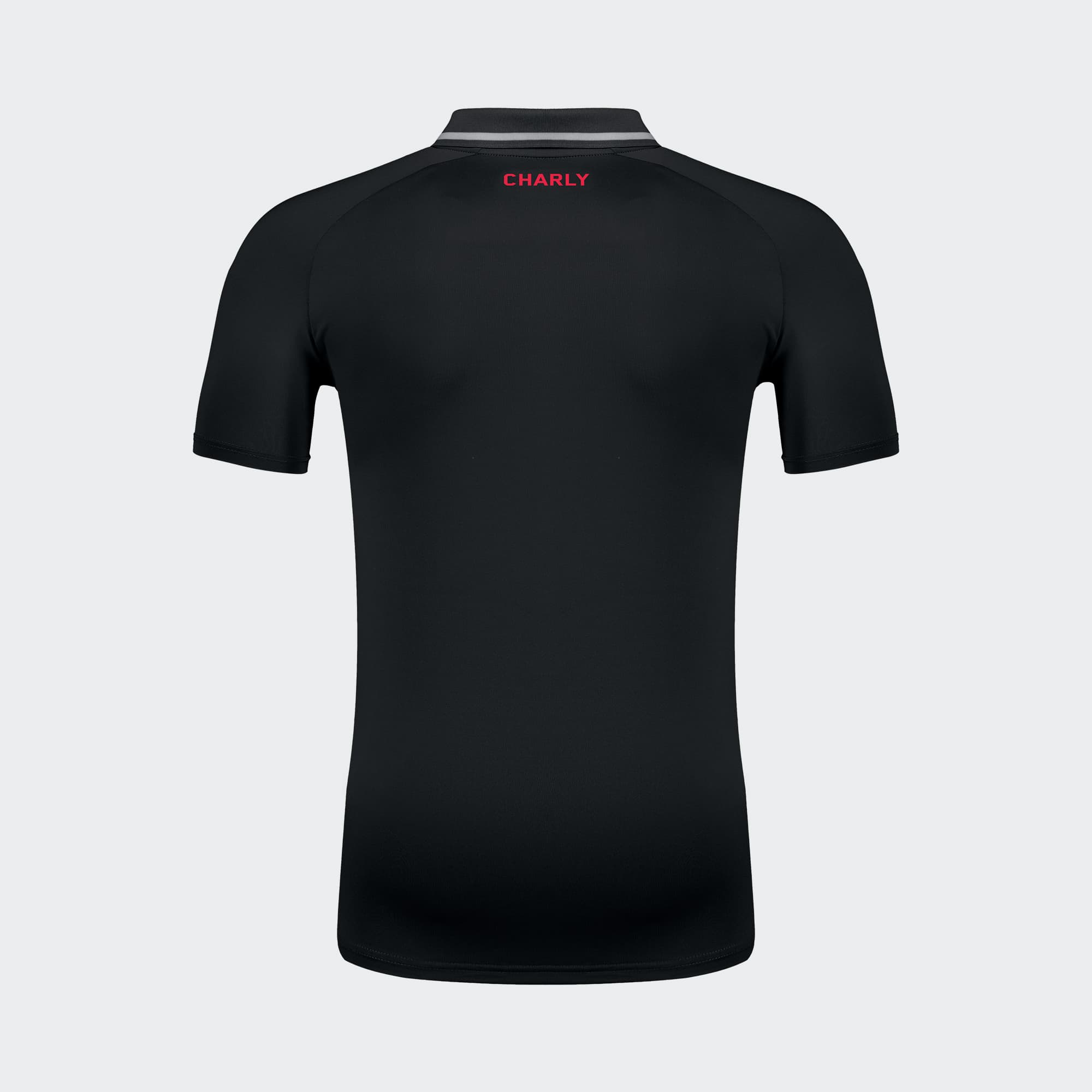 Black San Antonio Polo for Men Charly Sport Soccer Gear