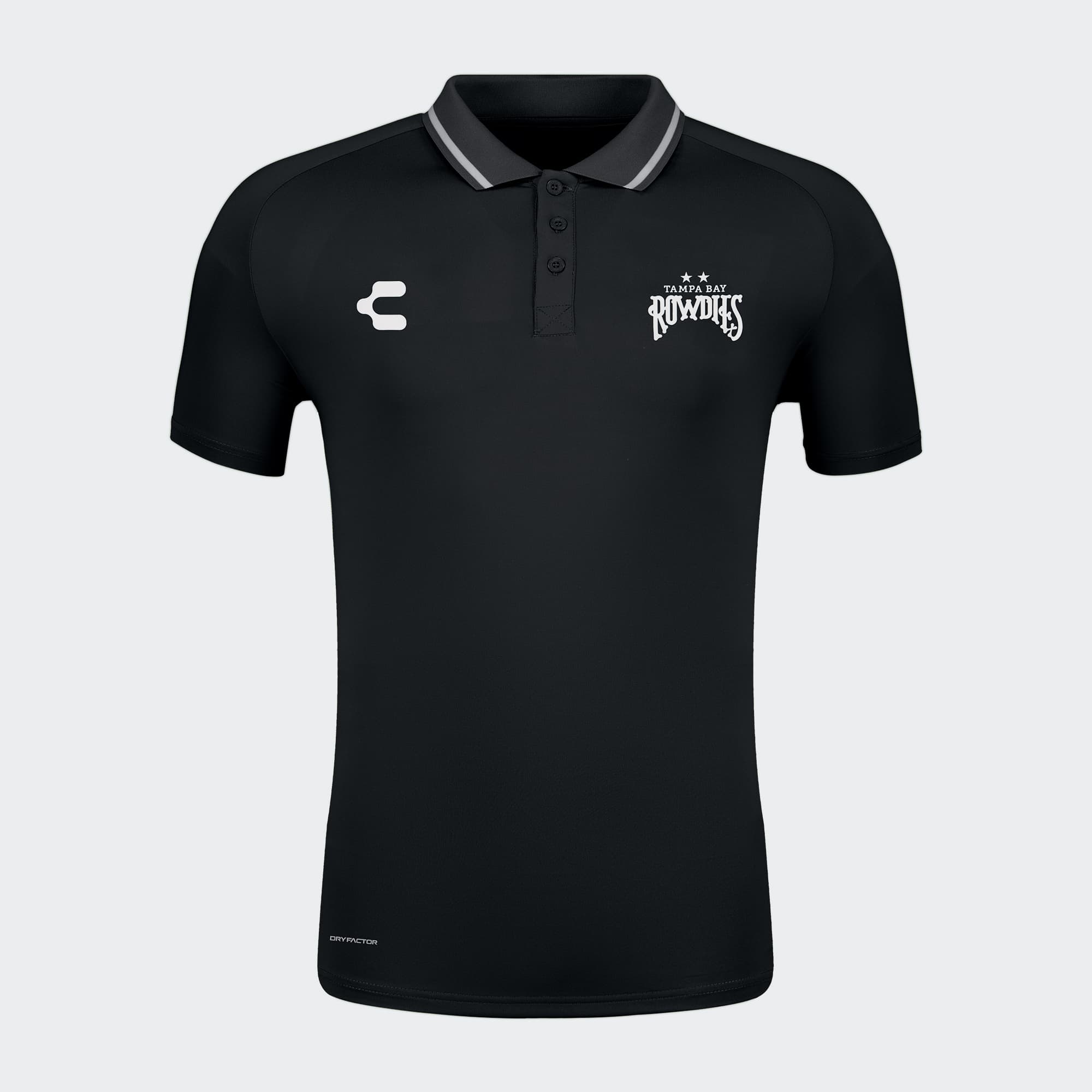 Black Tampa Bay Rowdies Polo for Men Charly Sport Soccer Gear